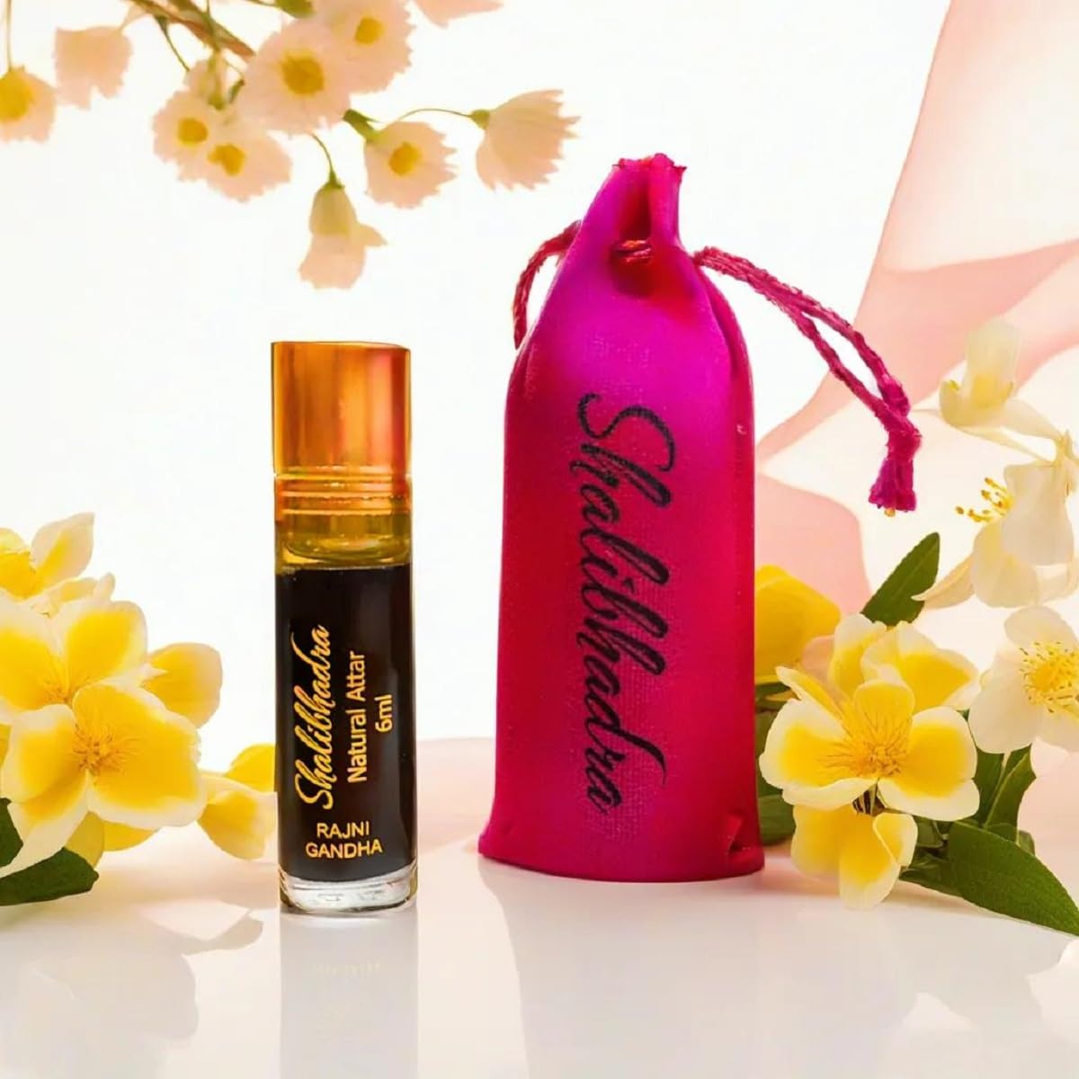 Premium Shalibhadra Rajnigandha Perfume Attar - 100% Alcohol-Free Floral Fragrance | Long-Lasting 24H Unisex Roll-On Perfume with Elegant MDF Wooden Box (6ml) - Perfect for Weddings, Special Occasions & Daily Wear