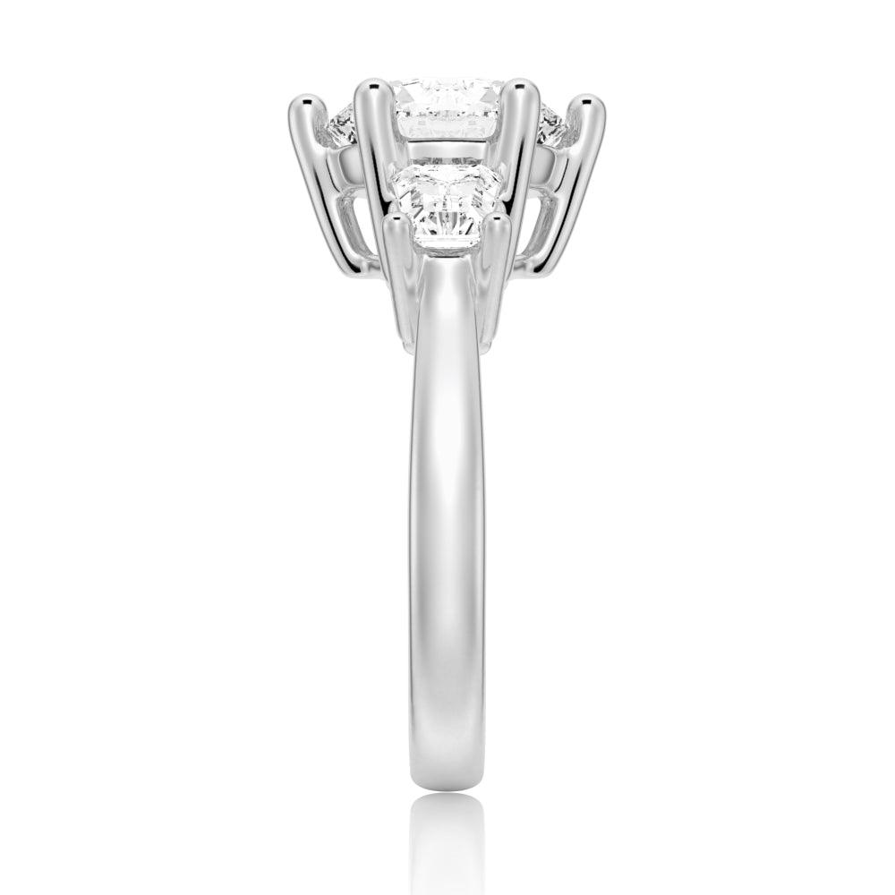 1 Carat Tapered Baguette Three Stone Promise Ring - Sterling Silver or 14K Gold - Engagement, Wedding, Anniversary Jewelry Gift - Ships in 24 Hours