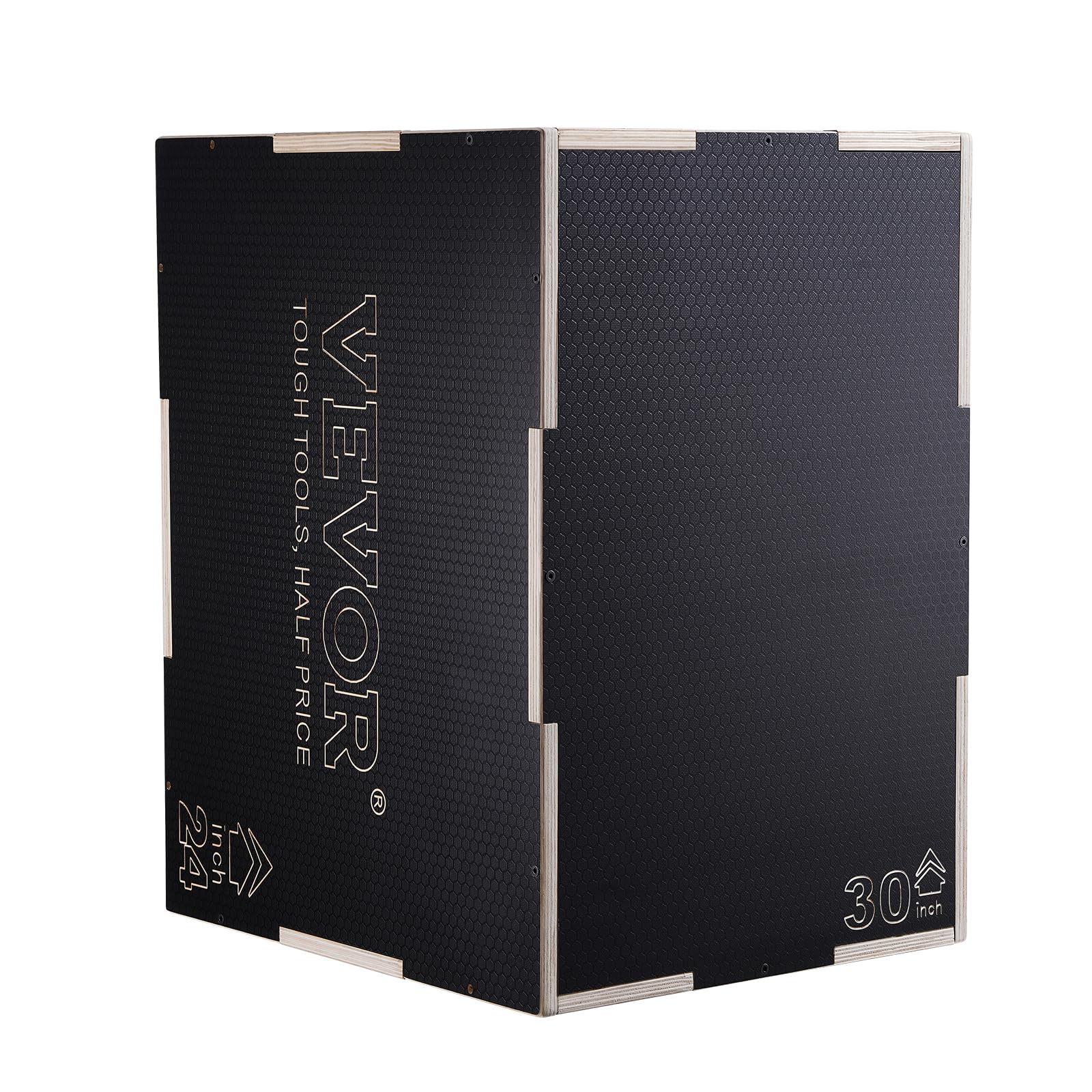 VEVOR 3-in-1 Adjustable Plyometric Jump Box - Wooden Plyo Box for CrossFit, Home Gym & Athletic Training - Perfect for Box Jumps, Step-Ups & Strength Conditioning