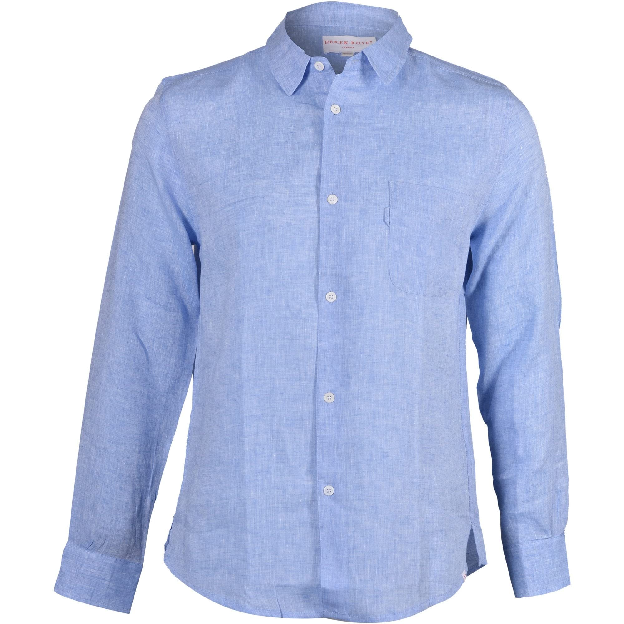 Premium Monaco Linen Shirt for Men - Breathable Blue Button Down Shirt - Casual & Business Wear for Office, Travel & Summer Outfits
