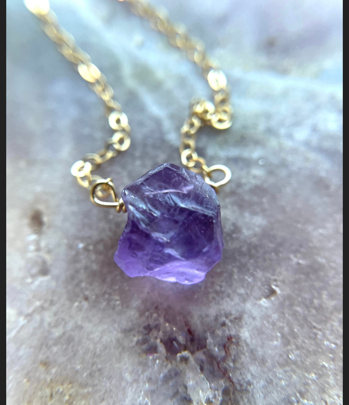 Natural Amethyst Crystal Necklace in Sterling Silver or Gold Filled - Healing Stone Jewelry for Meditation, Yoga & Spiritual Gifts