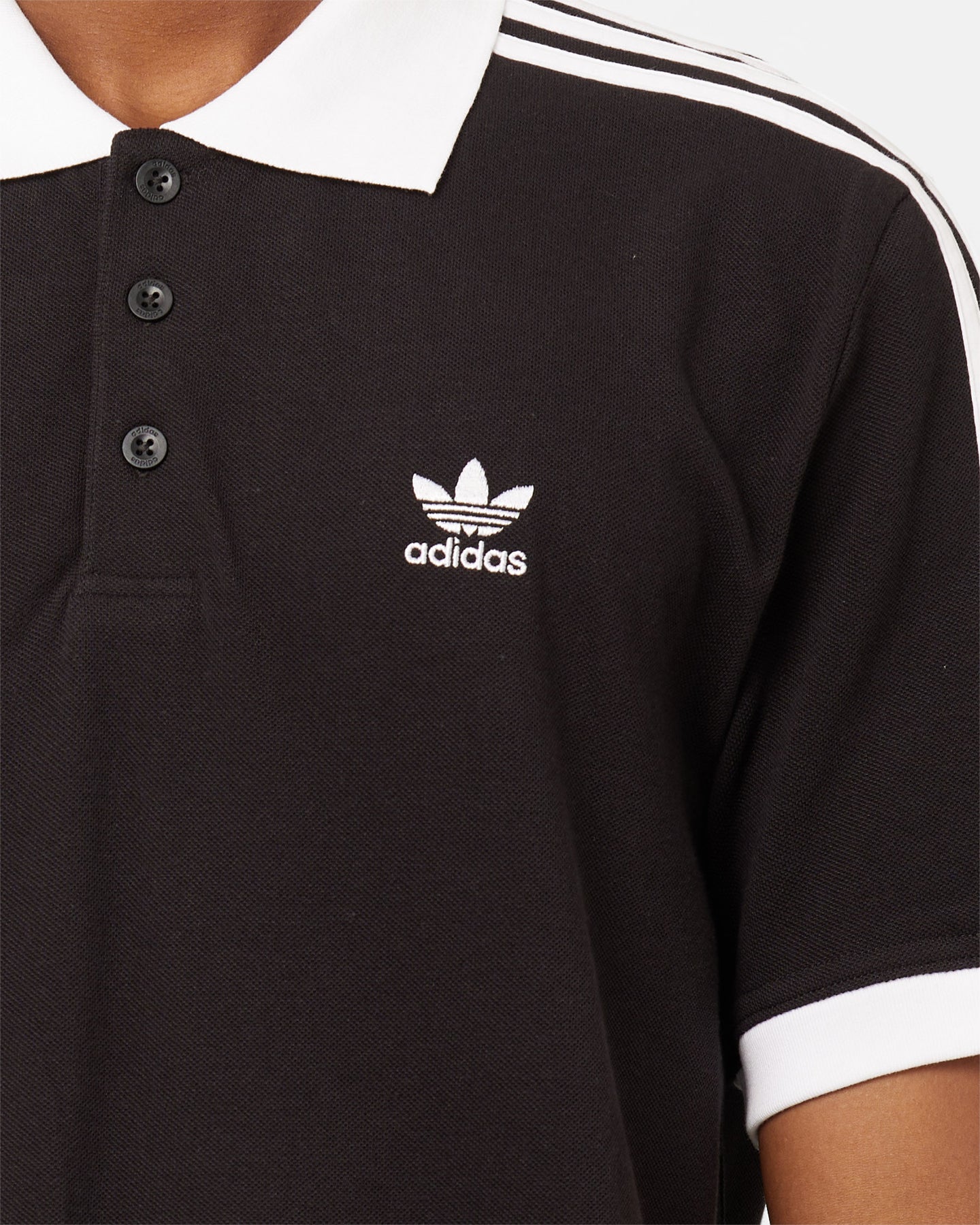 Adidas Adicolor 3 Stripe Polo Shirt for Men - Classic Black Cotton Golf Shirt with Iconic Logo - Perfect for Sports, Casual Wear & Office Outfits