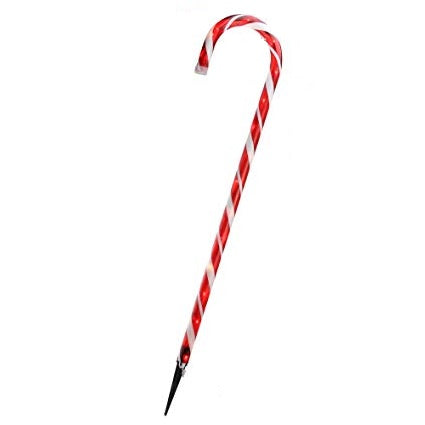 28 Pack Lighted Red and White Striped Candy Canes - Christmas Holiday Decorations for Indoor Outdoor Tree, Yard, and Party Decor