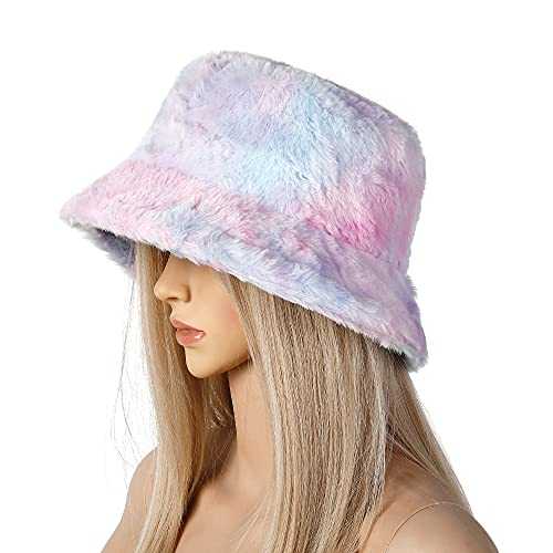 Stylish Furry Bucket Hat for Women & Men - Trendy Winter Fashion Accessory - Perfect for Outdoor Activities, Music Festivals & Streetwear