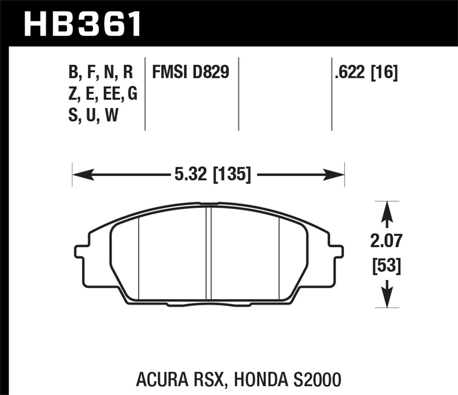 HB361U.622 DTC-70 High Performance Motorsport Brake Pads - Perfect for Track Racing, Drifting & High-Speed Driving