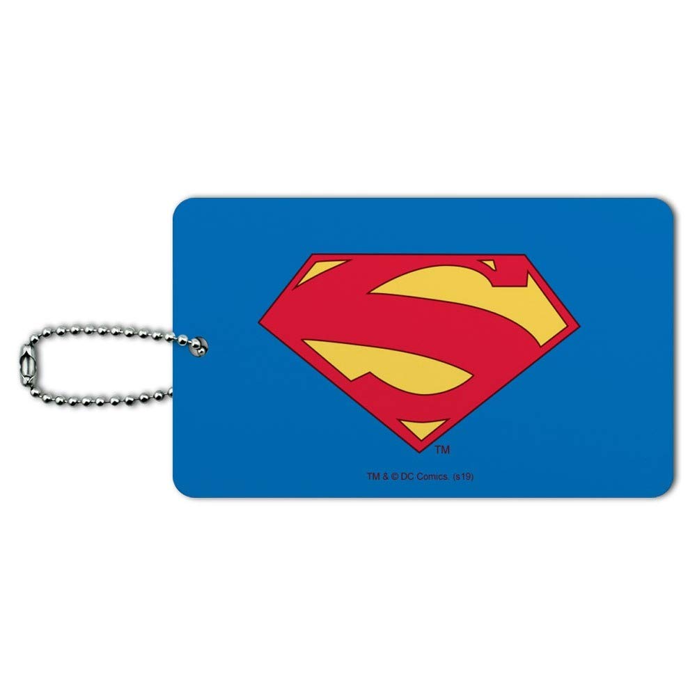 Superman New 52 Shield Logo Luggage Tag - Durable Suitcase ID Card for Carry-On Bags - Perfect for Travel, Cosplay, and Comic Book Conventions