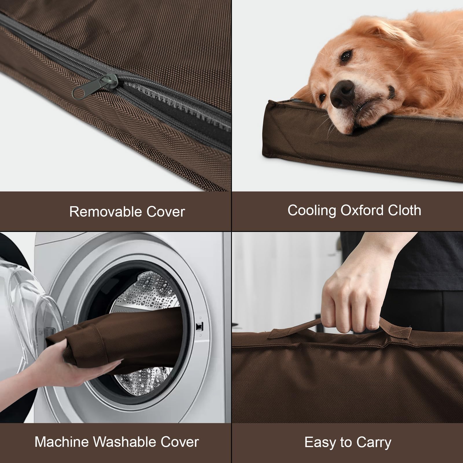 **Waterproof Orthopedic Dog Bed for Large Dogs - Washable Removable Oxford Cover, Egg Foam Support - Perfect for Outdoor, Indoor & Kennel Use**
