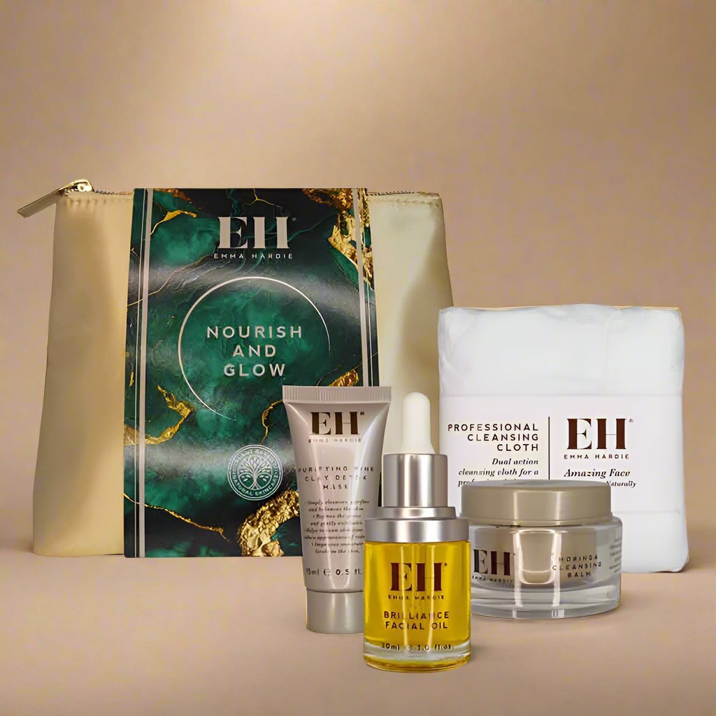 Emma Hardie Nourish & Glow Gift Set - Luxury Skincare Bundle with Moringa Cleansing Balm & Vitamin C Cream | Perfect for Spa Day, Self-Care Routine & Holiday Gifting