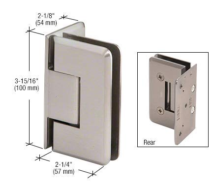 CRL Brushed Nickel Cologne 544 Series 5176 Wall Mount Offset Back Plate Hinge - Pre-Set for Bathroom, Shower & Cabinet Doors - Durable Hardware for Home Improvement Projects