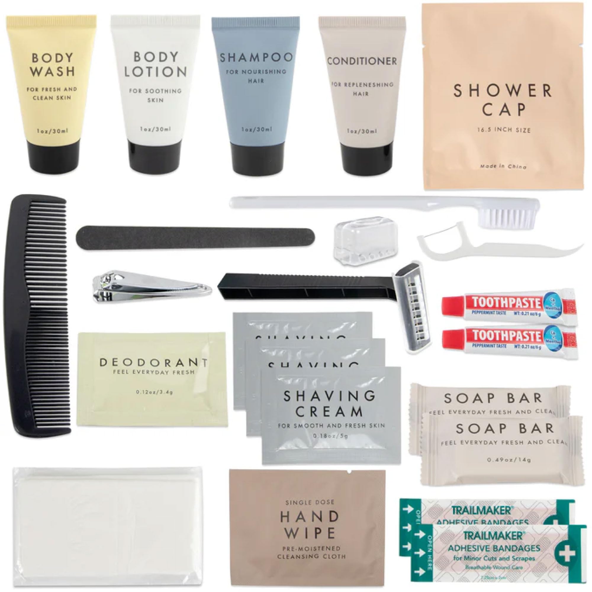 50 Pack Bulk Hygiene Kits for Homeless & Travel - 25 Piece Toiletry Essentials for Men & Women | Perfect for Shelters, Hotels, Emergency Preparedness & On-the-Go Care