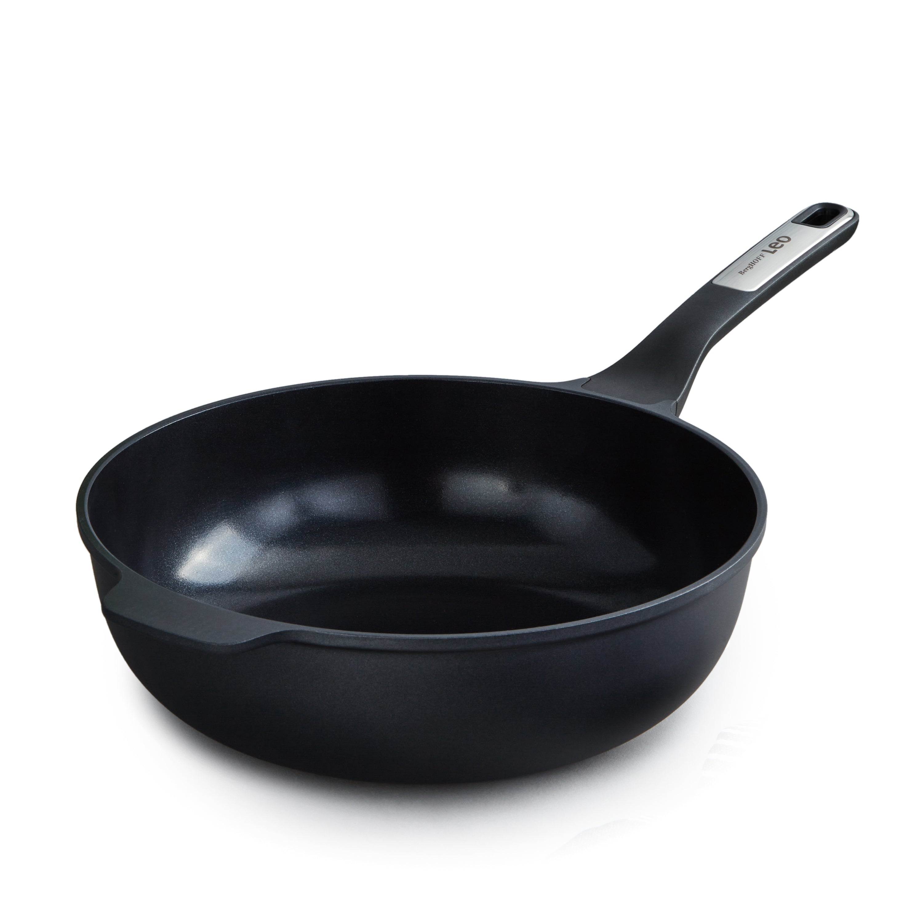 BergHOFF Leo Phantom Nonstick Ceramic 11-Inch Wok Pan 4.6 Quart | Eco-Friendly Recycled Material | Perfect for Stir-Frying, Sautéing & Asian Cooking