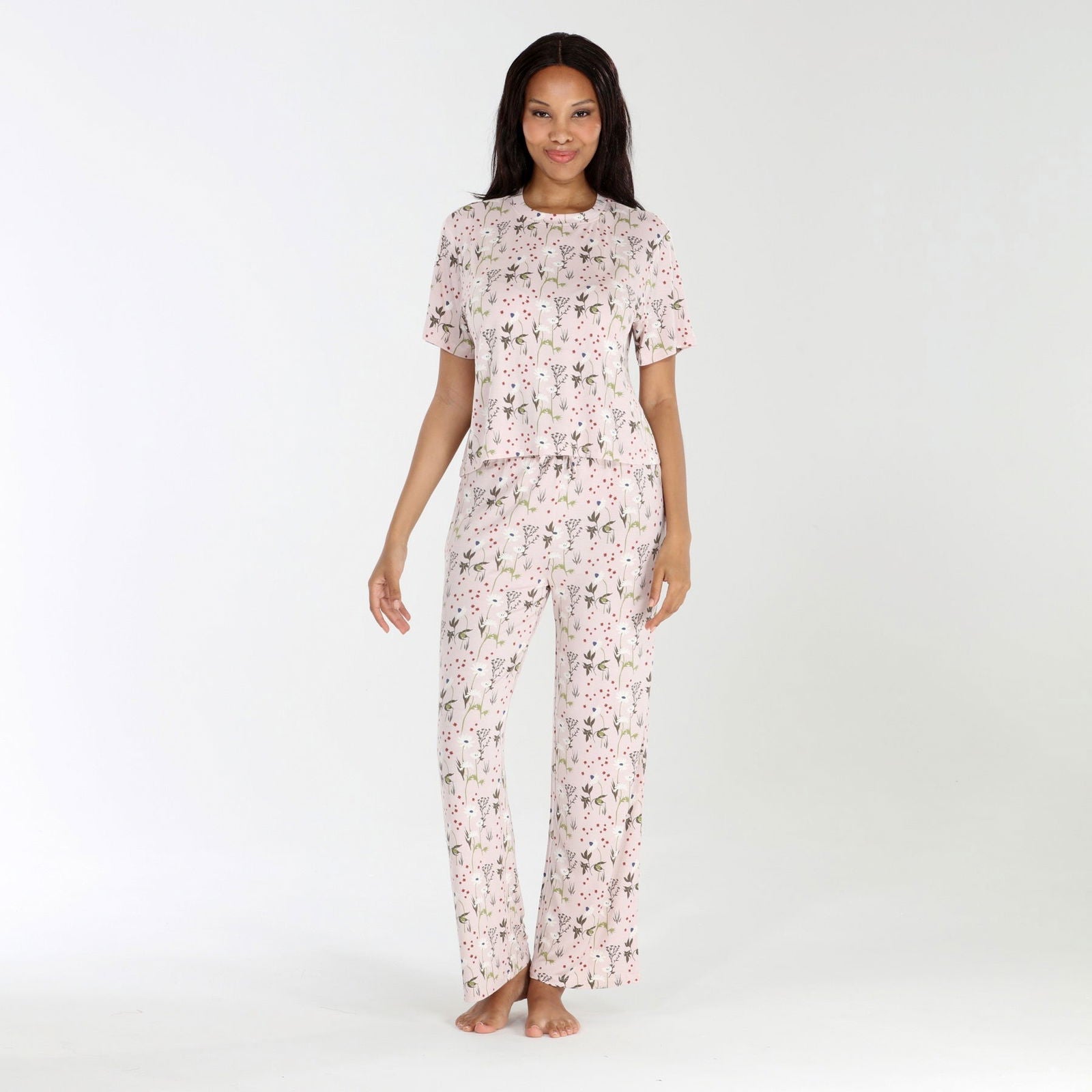 All American Tee Pant Set in Luster Floral Print - Comfortable Casual Outfit for Women, Perfect for Everyday Wear, Lounging, and Weekend Outings