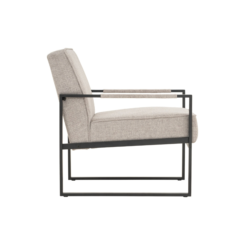 CALIBRA Single Seater Lounge Chair - Modern Black & Grey Accent Chair for Living Room, Bedroom or Office - Comfortable Reading Chair with Ergonomic Design