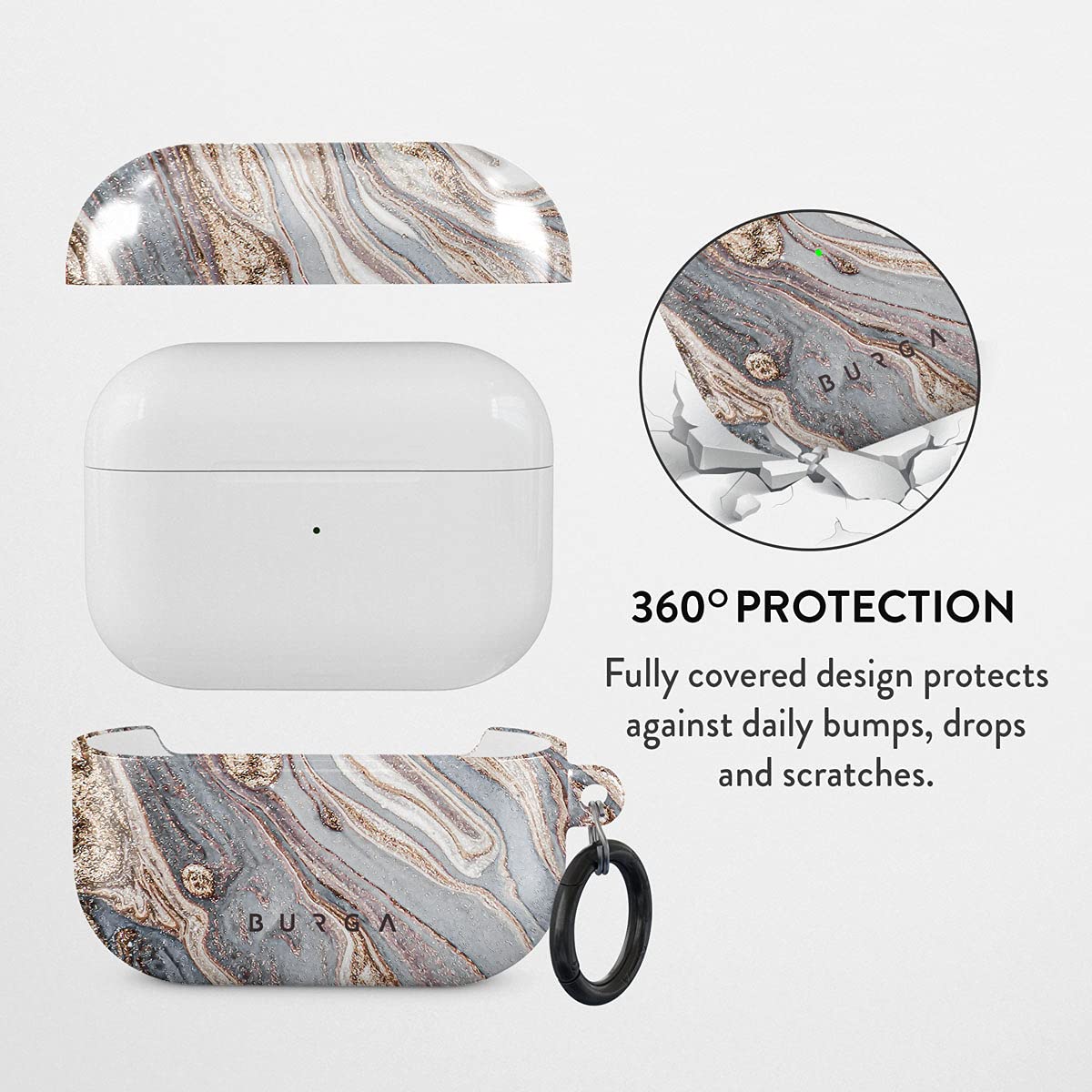 Burga AirPods Pro Case 2019 - Compatible with Apple AirPods Pro Protective Hard Shell Cover | Stylish Smartphone Accessories for Travel, Work & Gym Use