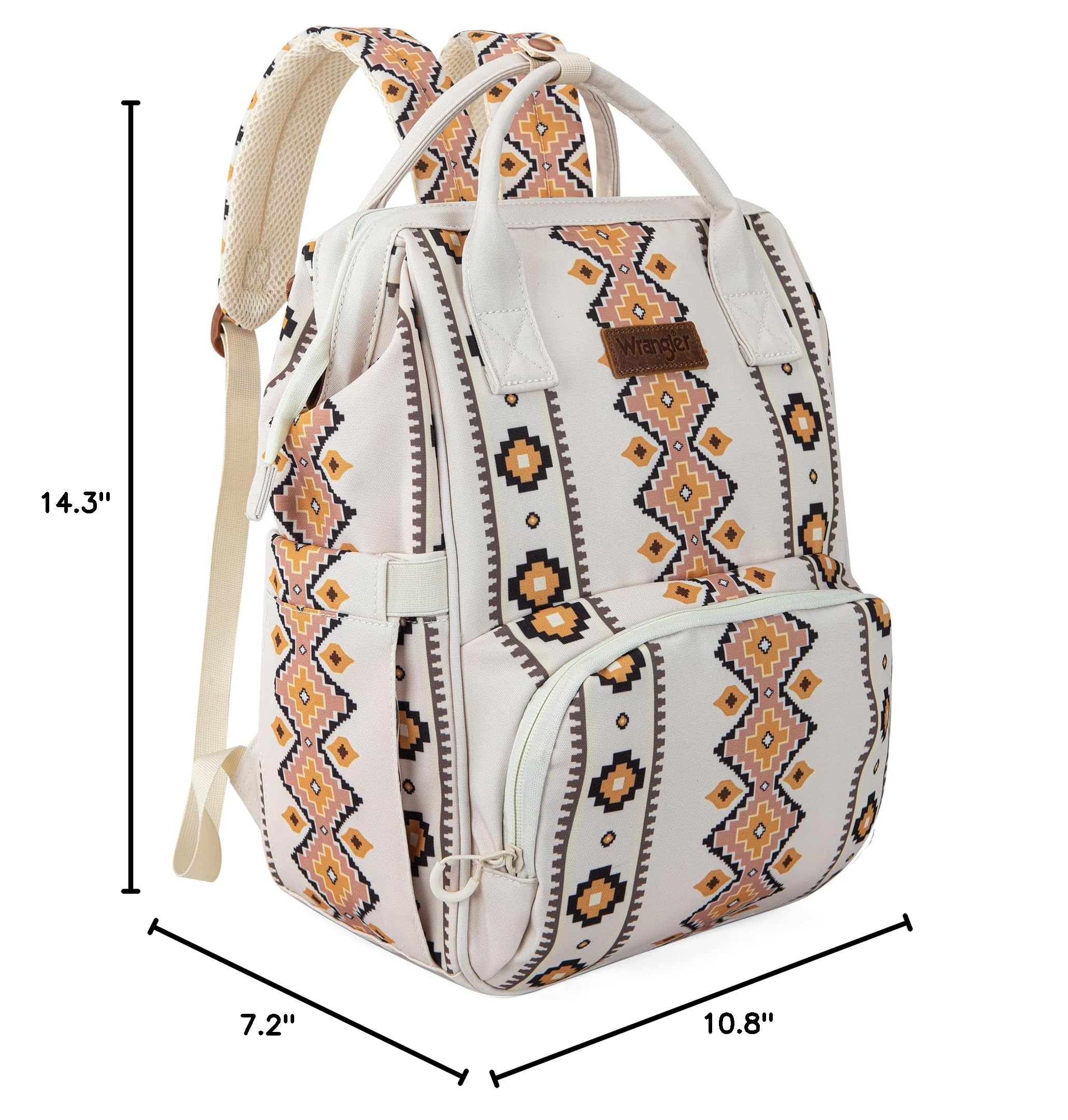 Montana West x Wrangler Aztec Print Diaper Backpack - Waterproof Insulated Multi-Function Travel Bag for Moms | Western Style Baby Carrier with Pockets | Perfect for Daycare, Travel & Outdoor Adventures
