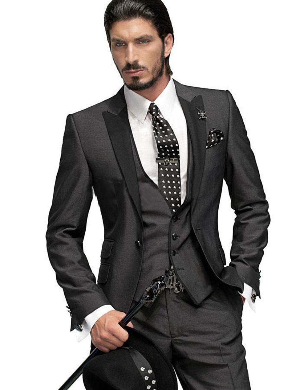 Premium Navy Blue Groom Tuxedo with Peak Lapel - Best Man & Groomsmen Wedding Suit | Formal Prom Tux for Men | Perfect for Weddings, Proms & Black Tie Events