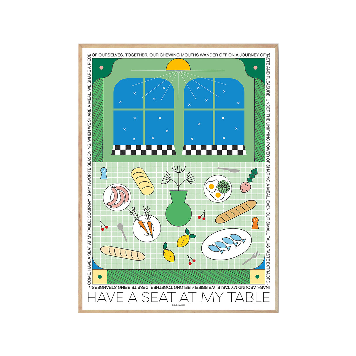A Seat at My Table Print - Inspirational Wall Art for Home & Office Decor - Perfect for Dining Room, Kitchen, or Workspace