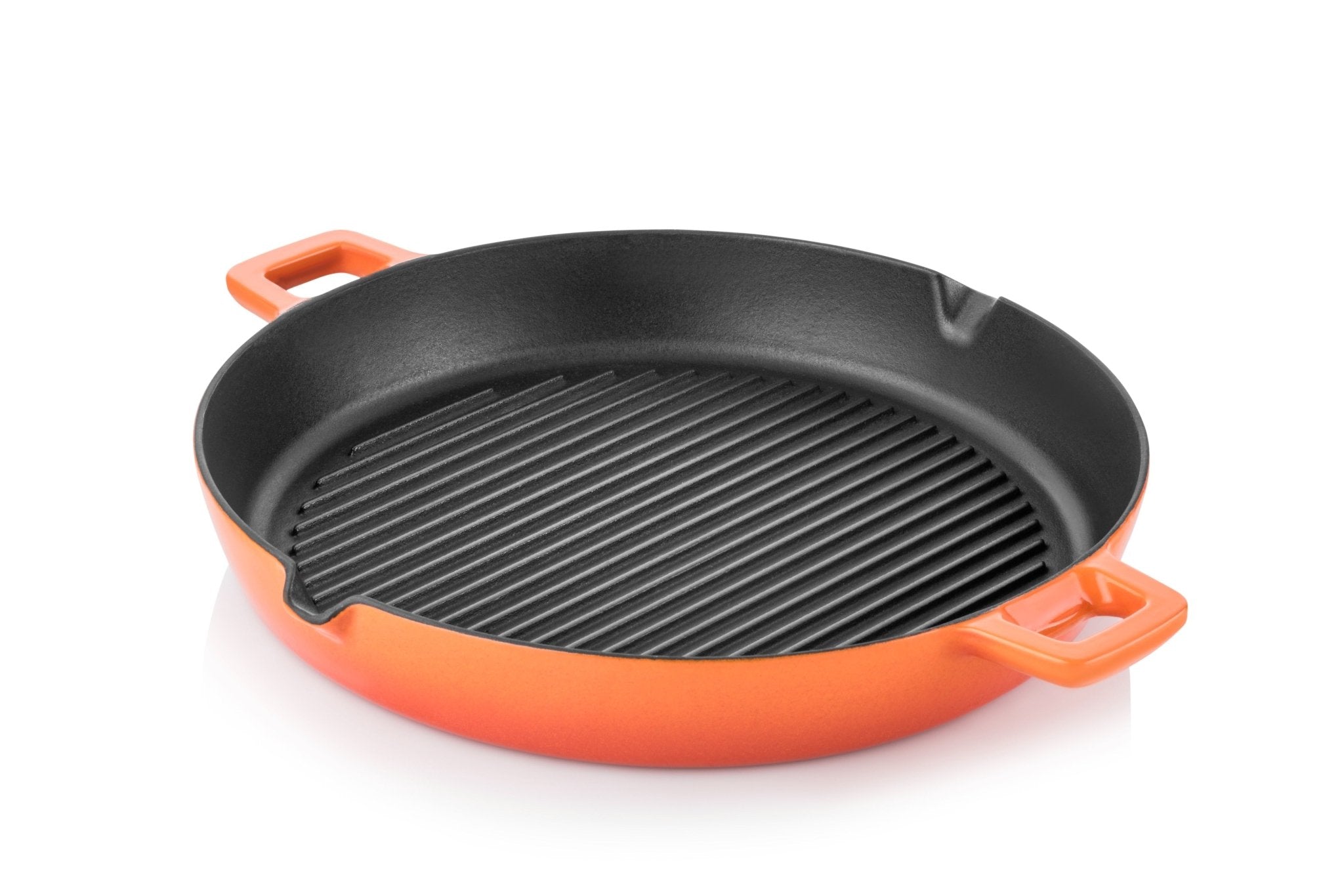 Premium 30cm Cast Iron Grill Pan for Steak, Burgers & Vegetables – Heavy Duty Skillet for Indoor/Outdoor Cooking, BBQ & Camping