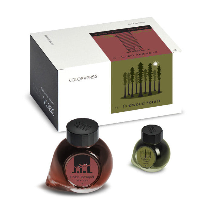 Colorverse Earth Edition Fountain Pen Ink Set - 65ml + 15ml Bottles for Calligraphy, Journaling & Artistic Writing - Premium Ink for Writers & Artists
