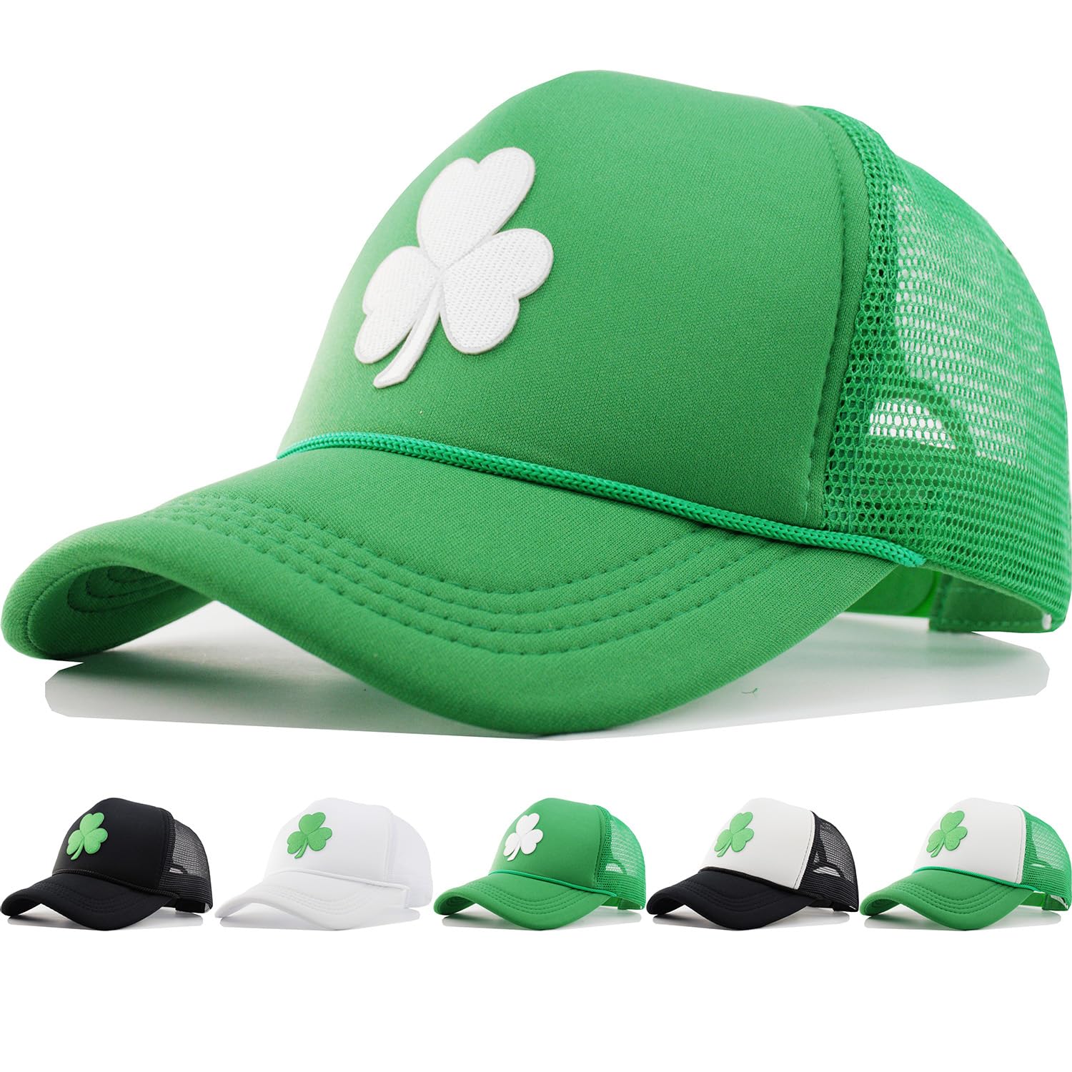 St. Patrick's Day Shamrock Hat for Men & Women - Green Clover Baseball Cap with 3-Leaf Design | Irish Party Accessories for Parades, Festivals & Themed Events