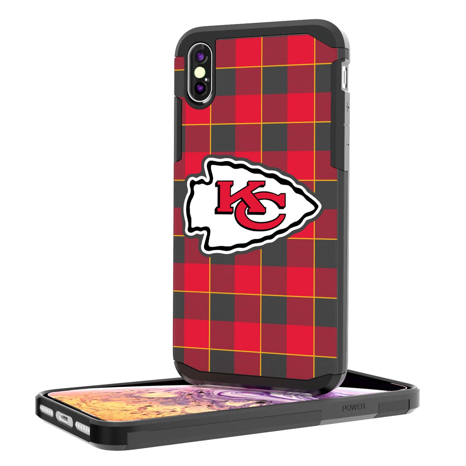Kansas City Chiefs iPhone Case - Rugged Plaid Design, Shockproof & Durable Protection for iPhone 12/13/14/15 Pro Max - Perfect for Game Day, Tailgating & Chiefs Fan Gifts