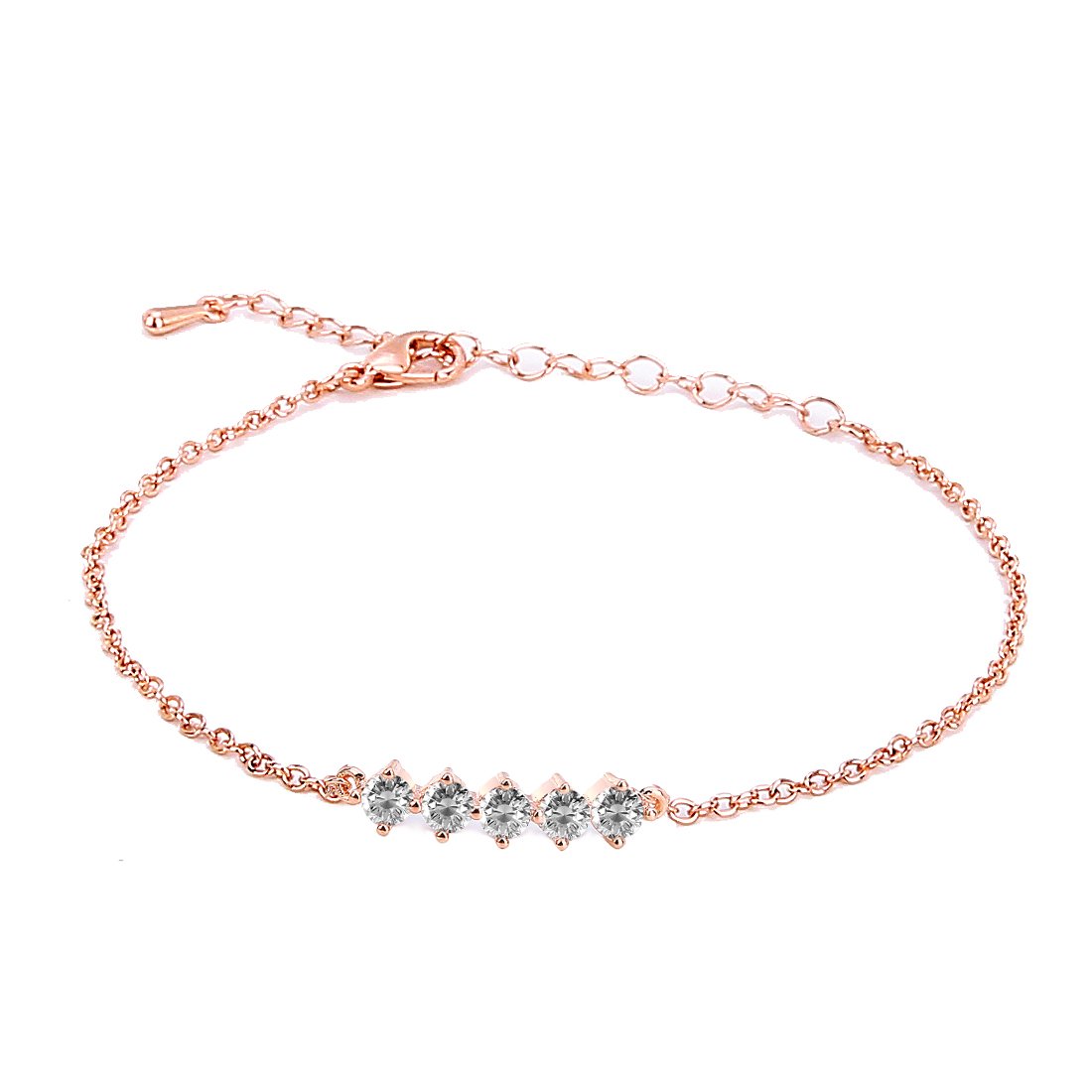 ASMITA Rose Gold Adjustable Chain Bracelet for Women & Girls - 6.5