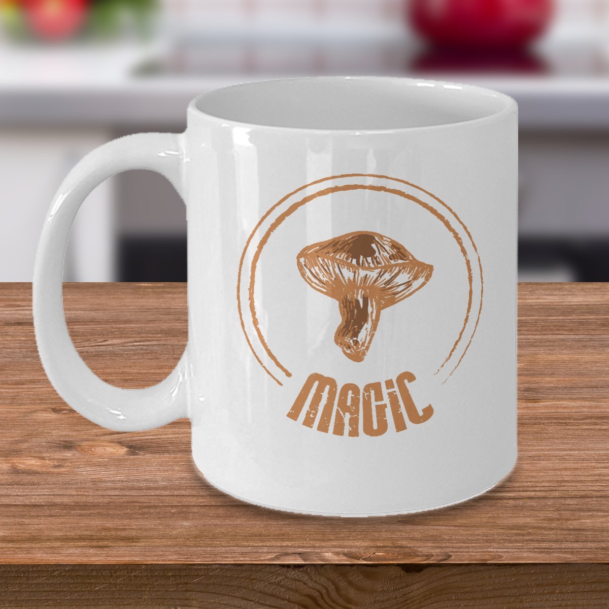 Magic Coffee Mug - 11oz Ceramic Mushroom Hunter Gift Cup for Coffee, Tea & Hot Drinks - Perfect for Camping, Hiking & Outdoor Adventures