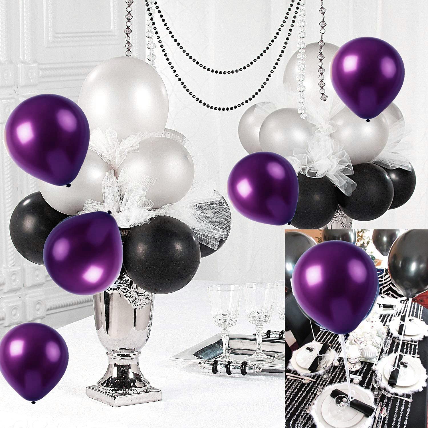 2025 Graduation Party Decorations - 30Pcs Purple & Black Balloons for Class of 2025, Birthday & Halloween Decor | Perfect for Graduation Ceremonies, Home Parties & School Events