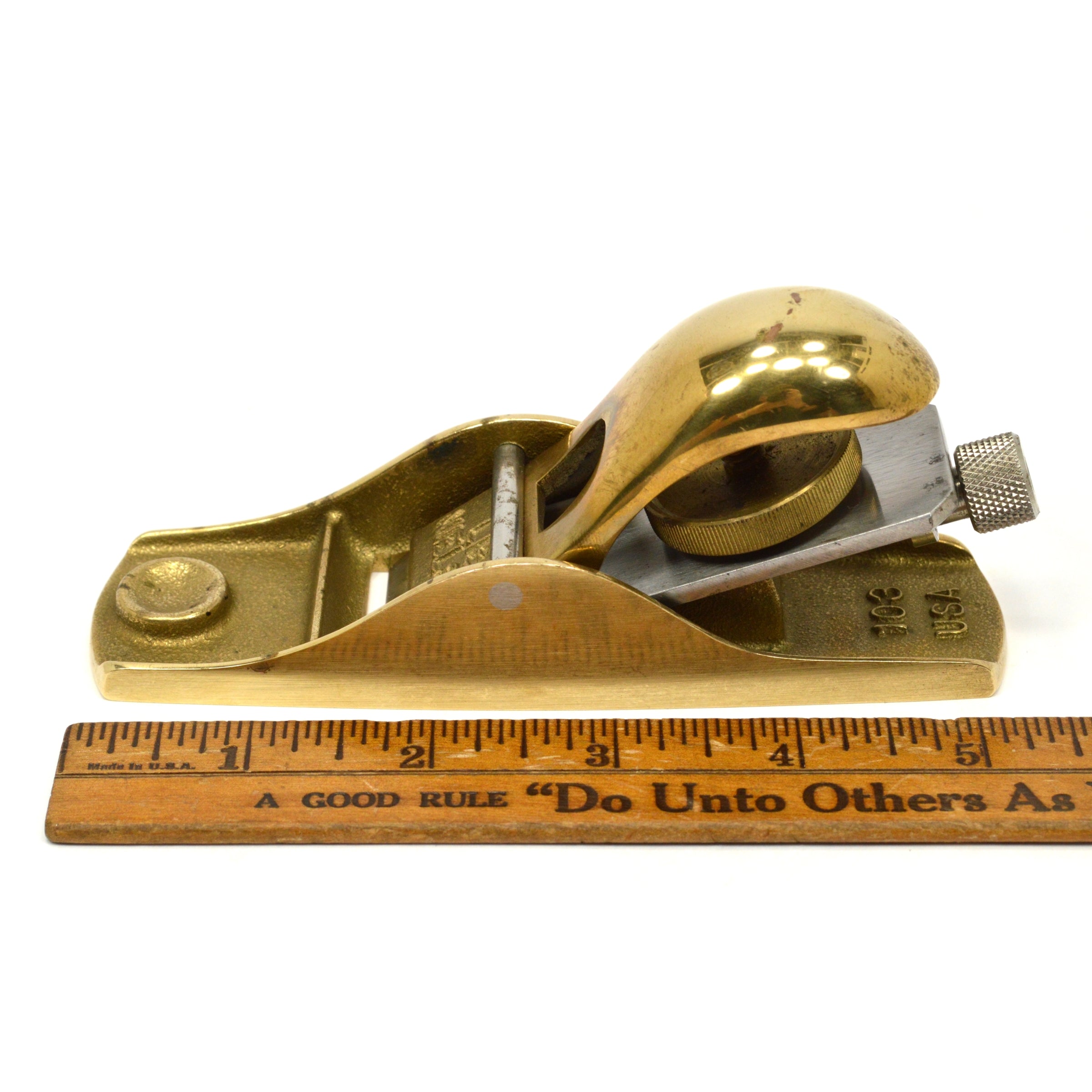 Premium Lie Nielsen No. 103 Low Angle Bronze/Brass Trimming Block Plane - Perfect for Woodworking, Cabinet Making & Fine Furniture Crafting