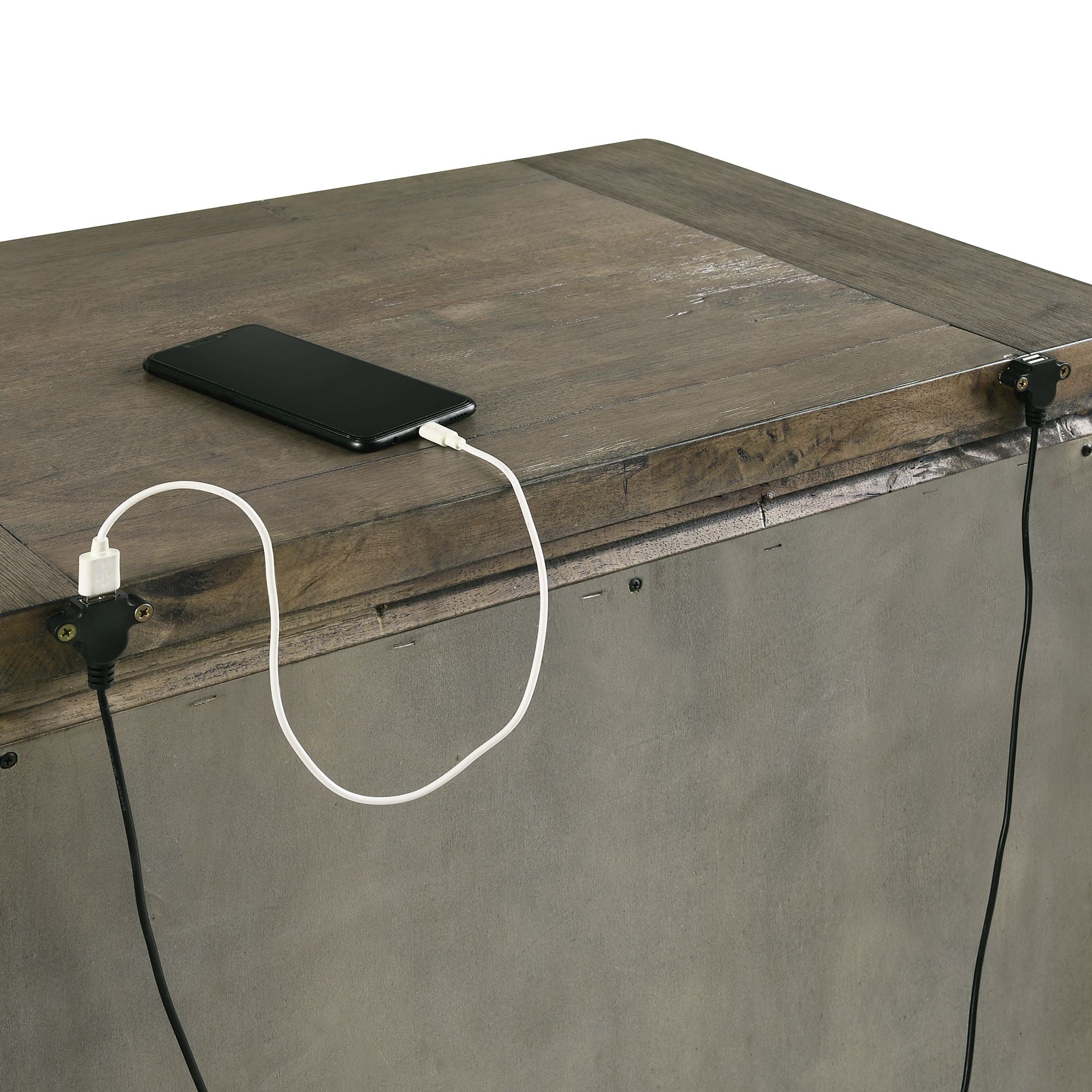 Modern Wooden Nightstand with USB Ports - Stylish Bedside Table for Bedroom, Living Room, or Office - Perfect for Charging Devices, Storing Books & Decor