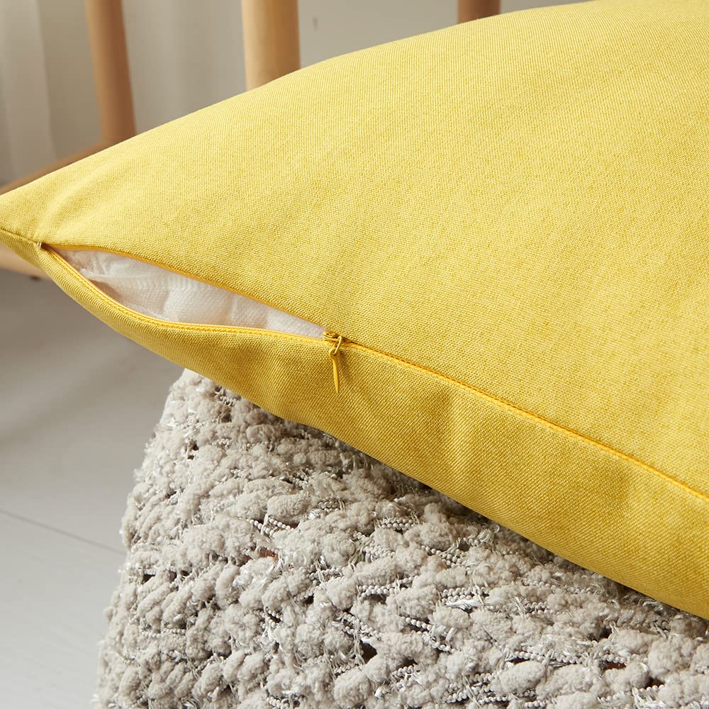 WEMEON Outdoor Waterproof Pillow Covers 18x18 Inch Set of 4 - Decorative Square Patio Furniture Pillow Covers for Couch, Balcony, Garden, Camping (Orange & Yellow) - Perfect for Outdoor Lounging, Picnics, and Poolside Relaxation