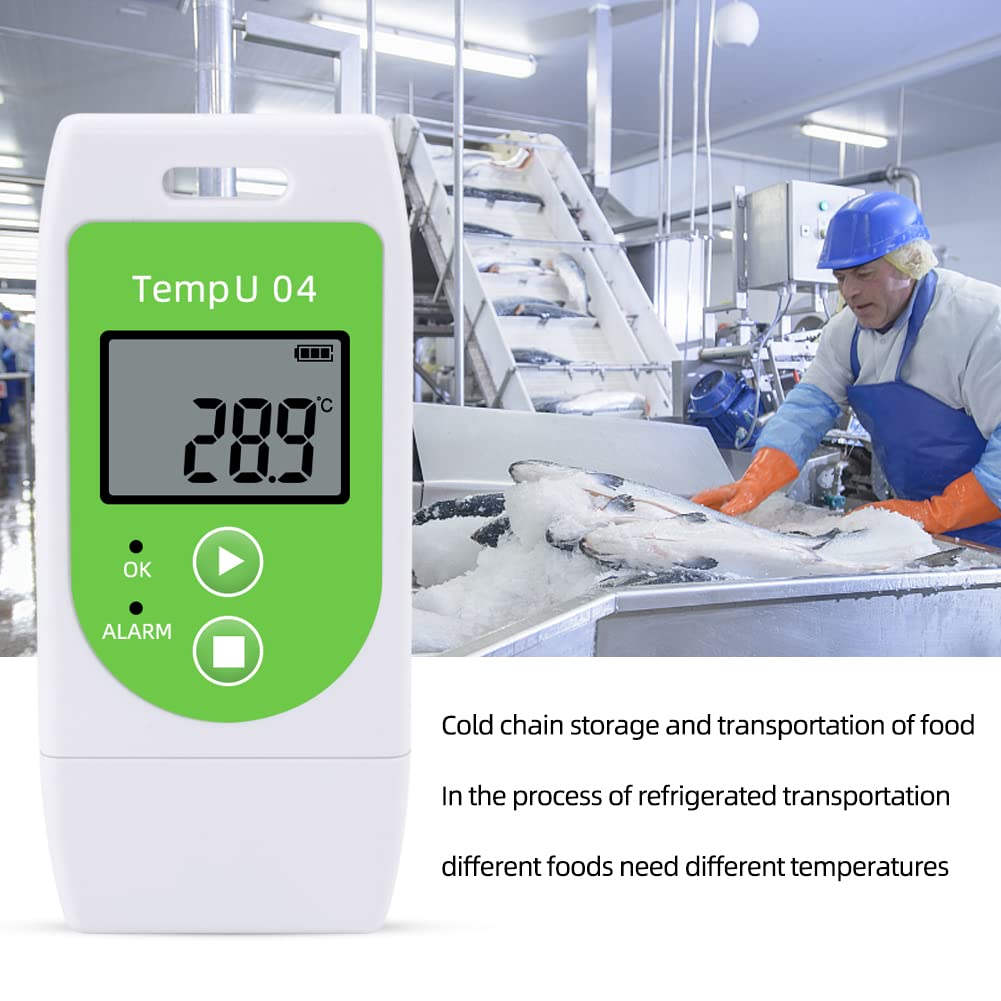 EUROLAB USB Temperature Data Logger - 32,000 Points Multi-Use Reusable Thermometer for Food, Medical & Laboratory Temperature Monitoring (TempU-04) - Perfect for Restaurants, Pharmacies & Research Labs