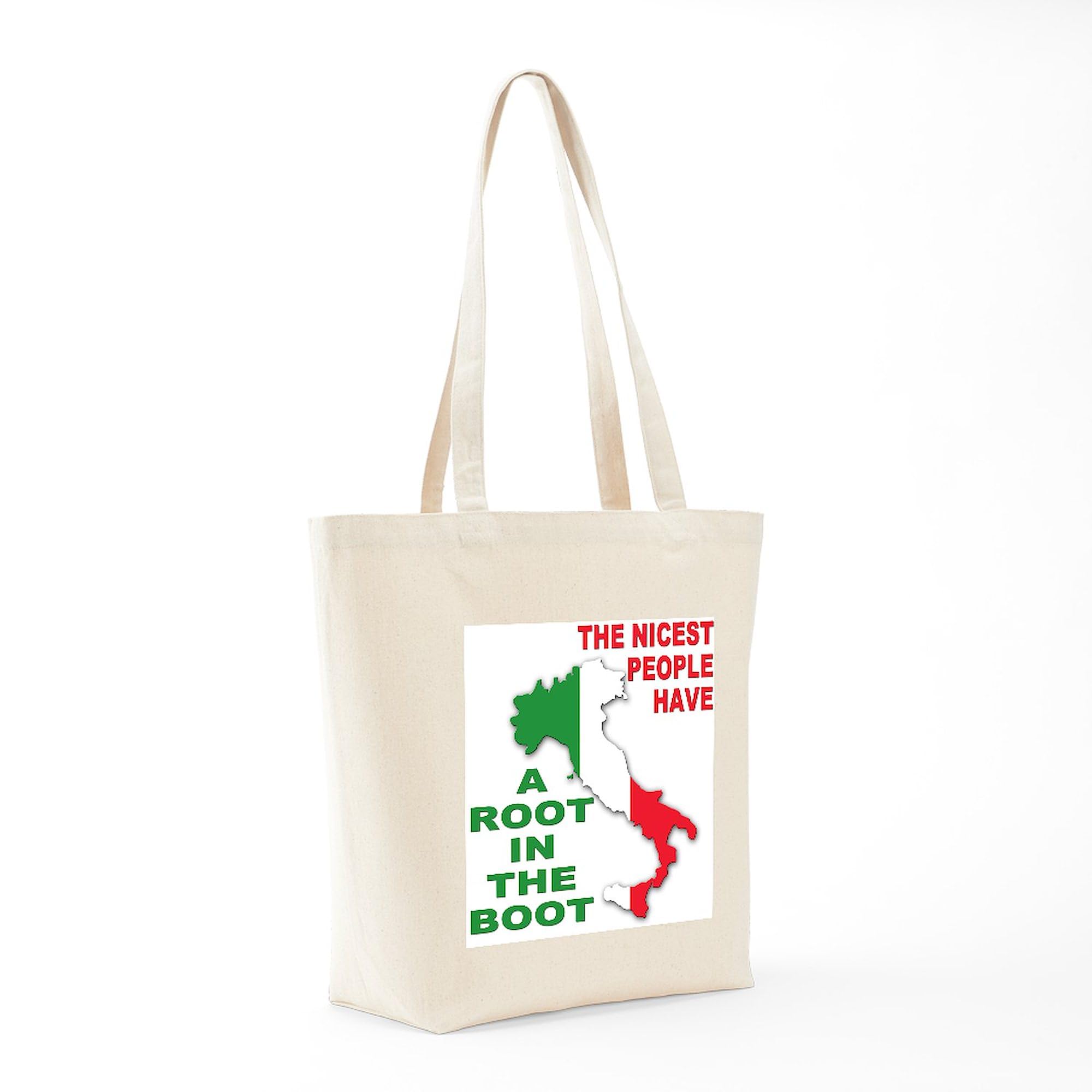 Italian Pride Tote Bag - Natural Canvas Reusable Shopping Bag with Italian Flag Design | Perfect for Groceries, Beach Trips & Farmers Markets
