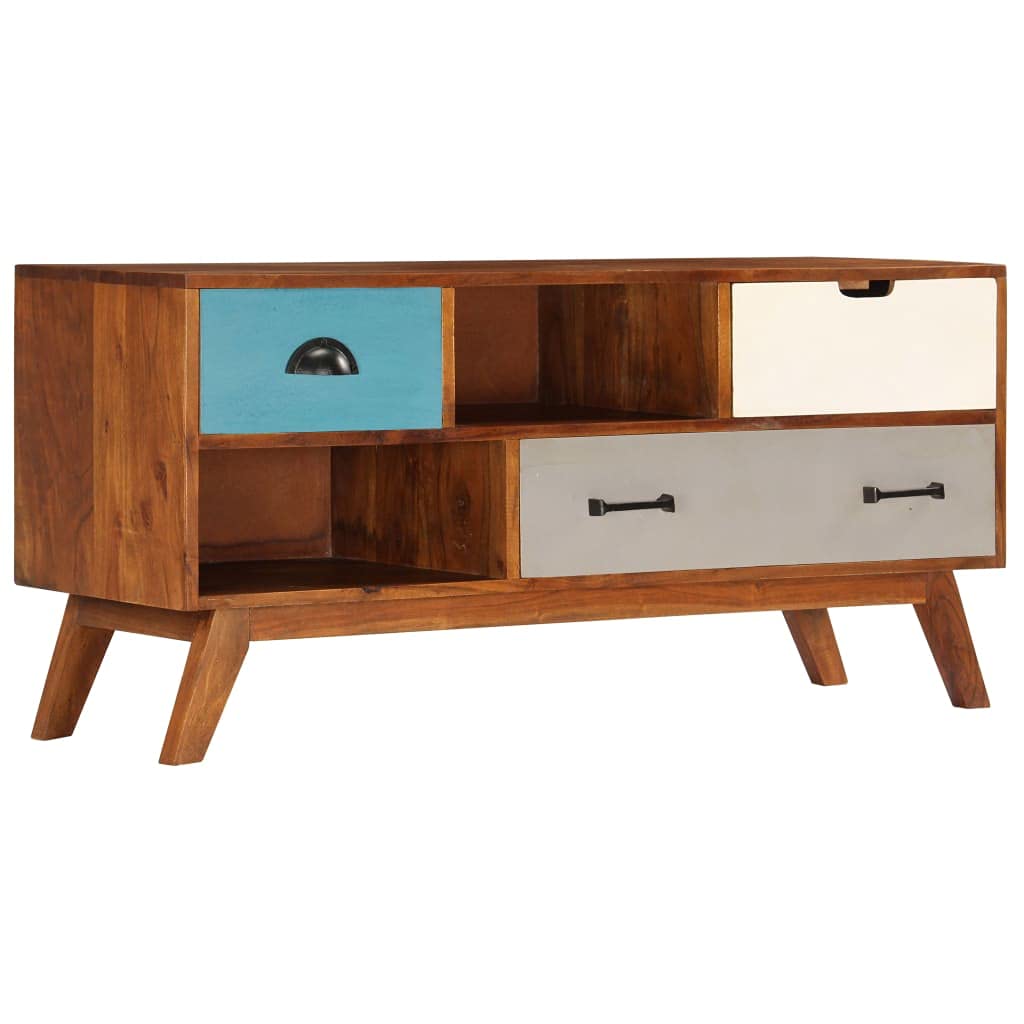 Vintage Wood TV Stand with 3 Drawers & 2 Storage Compartments - 43.3