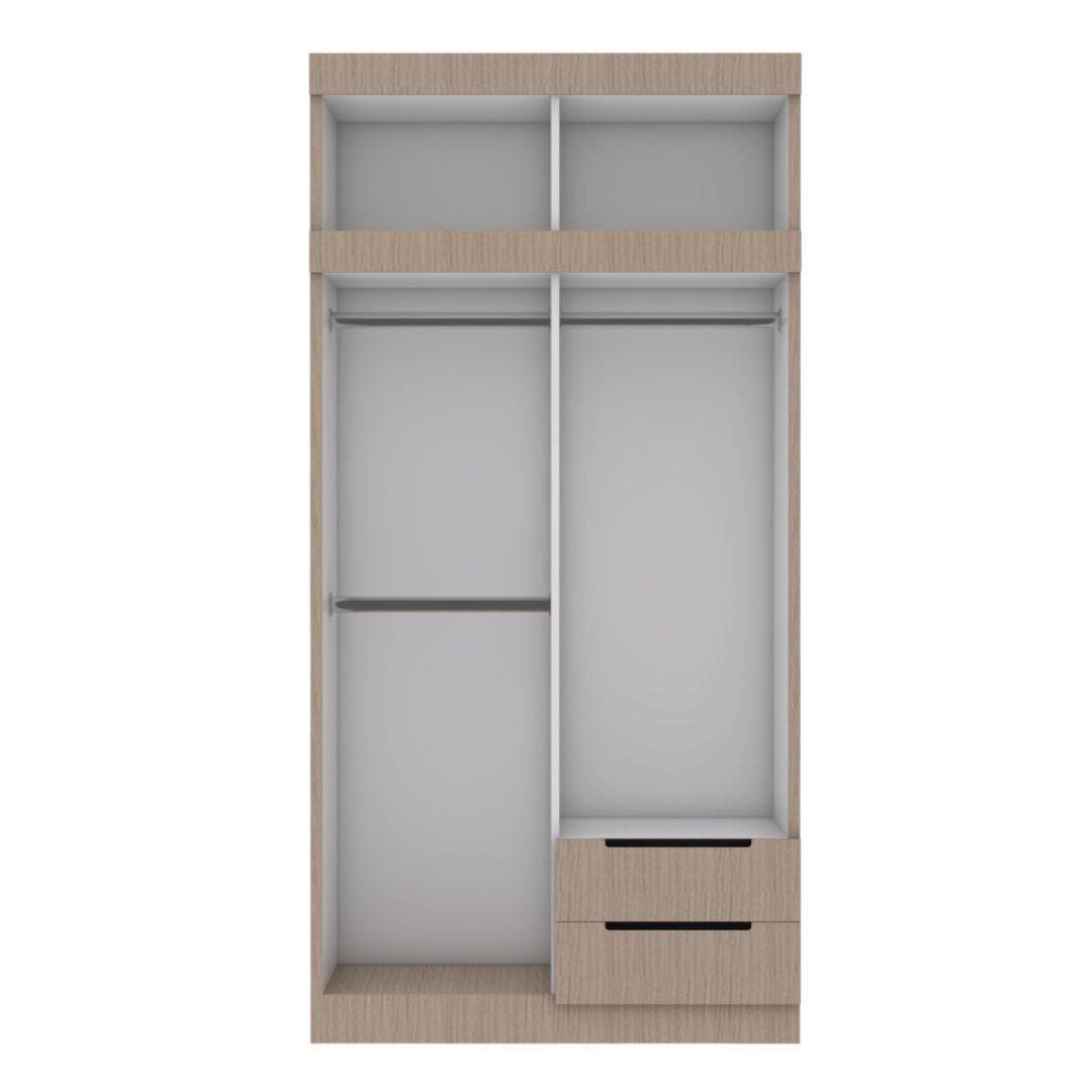 Harrison 4-Door Open Wardrobe with Top Shelf - Modern Closet Organizer for Bedroom, Living Room & Walk-In Closets | Spacious Storage Solution for Clothes, Shoes & Accessories