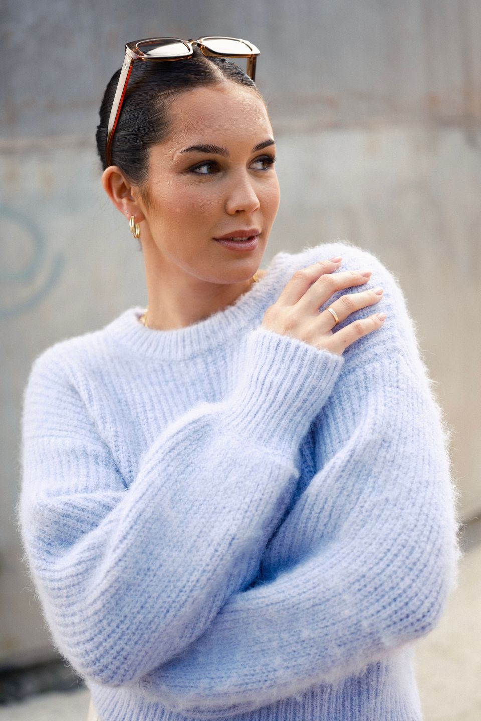 Aces Lilac Fluffy Knit Jumper for Women - Soft Cozy Sweater for Fall & Winter - Perfect for Casual Outfits, Date Nights and Holiday Gatherings