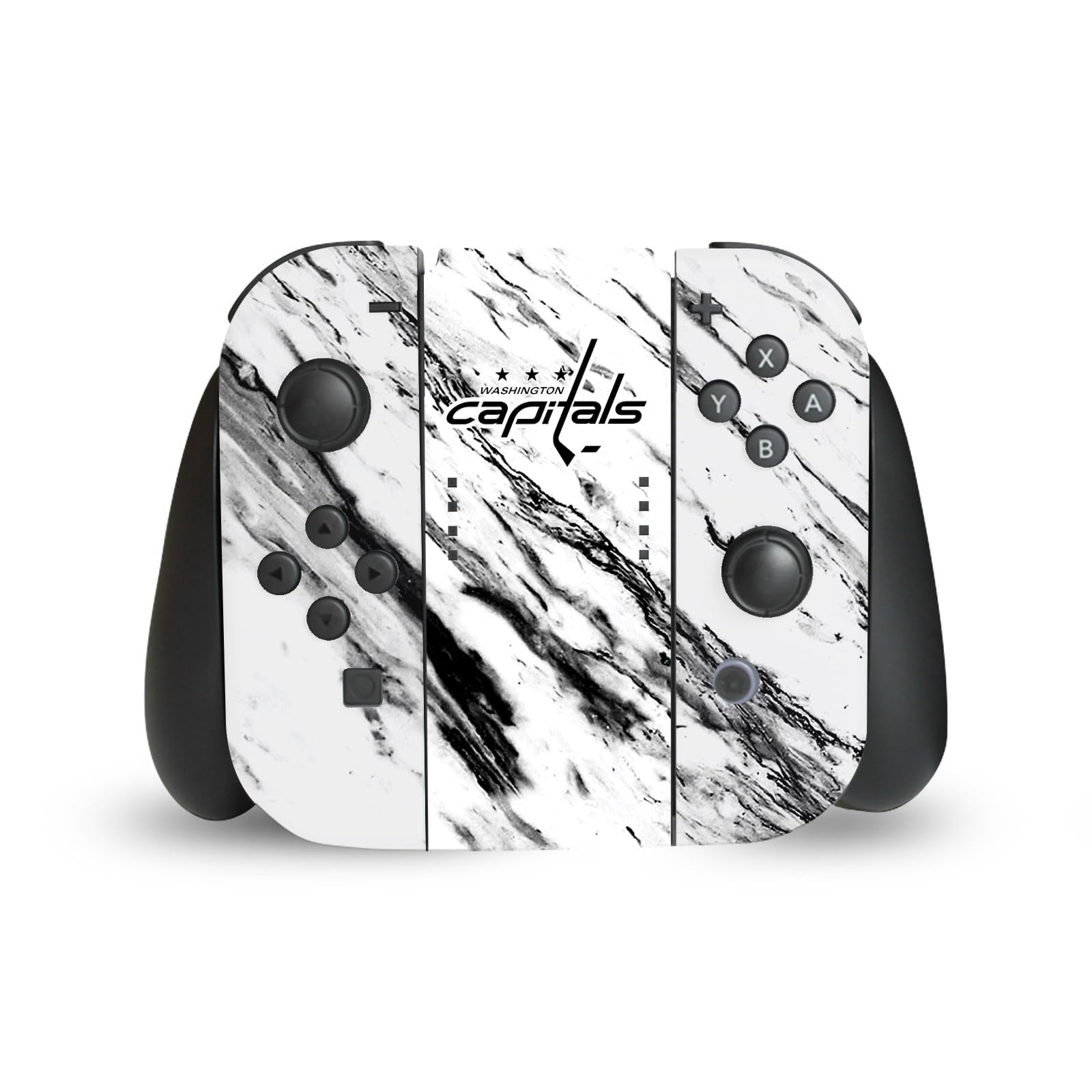 Official NHL Licensed Washington Capitals Marble Vinyl Skin Sticker Bundle - Compatible with Nintendo Switch Console, Dock & Joy-Con Controllers - Perfect for Gaming, Customization & Team Spirit Display
