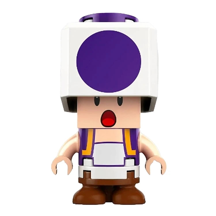 LEGO Super Mario Purple Toad Minifigure - Surprised Expression | Collectible Building Toy for Kids & Adults | Perfect for Mario Themed Parties, Gaming Displays & LEGO Collections