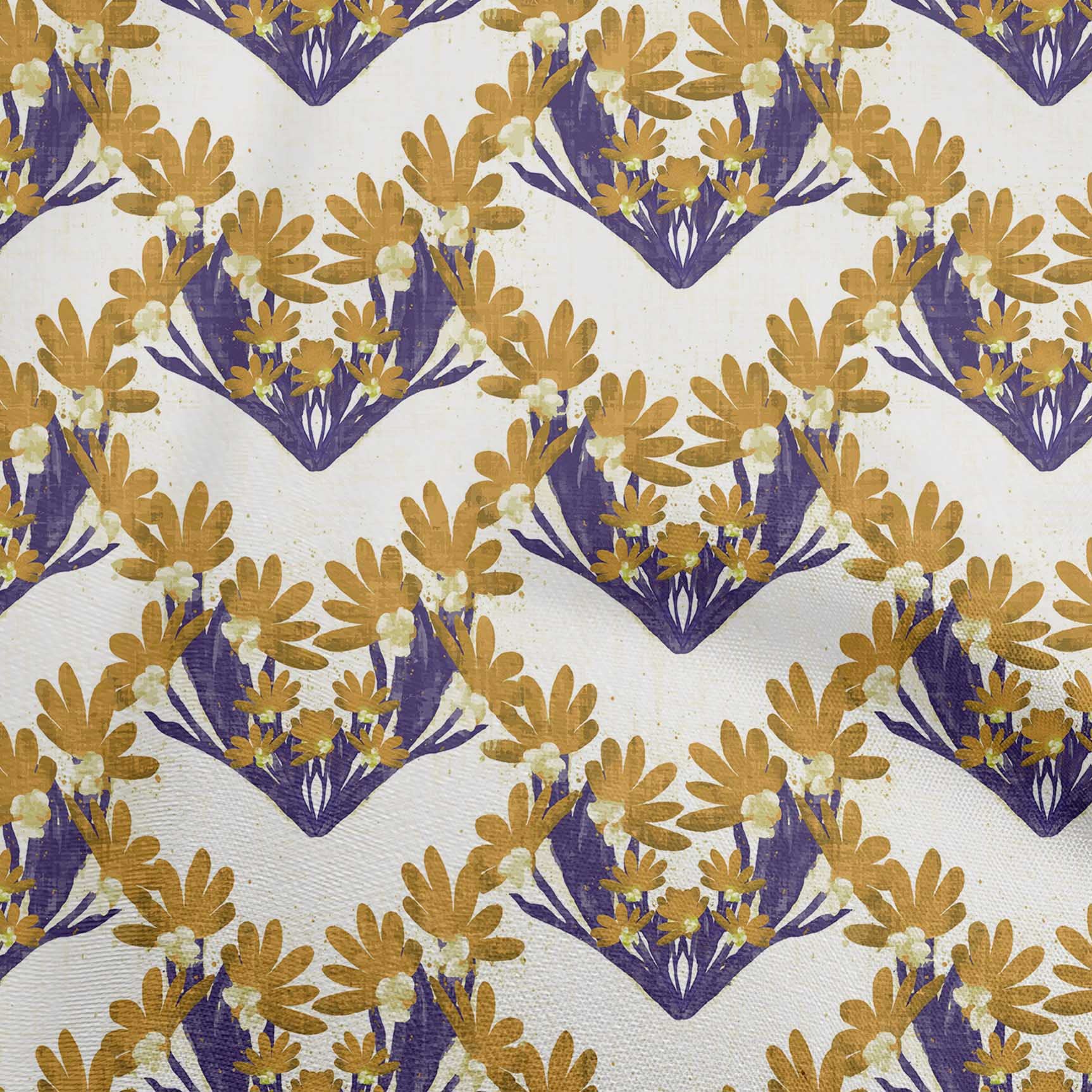 Premium Cotton Silk Gamboge Yellow Floral Printed Fabric by The Yard - 42 Inch Wide for DIY Clothing, Dresses, Scarves & Home Decor Sewing Projects