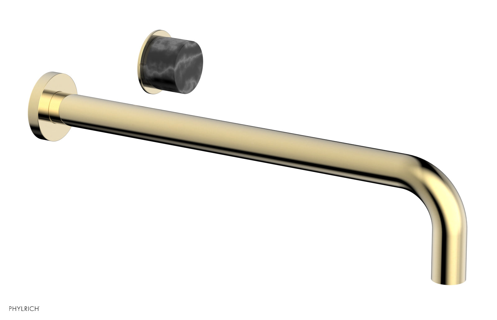 Basic II 14 Single Handle Wall Mount Bathroom Faucet Set with Black Marble Handle - 230 17 14 - Perfect for Modern Bathroom & Powder Room Renovations