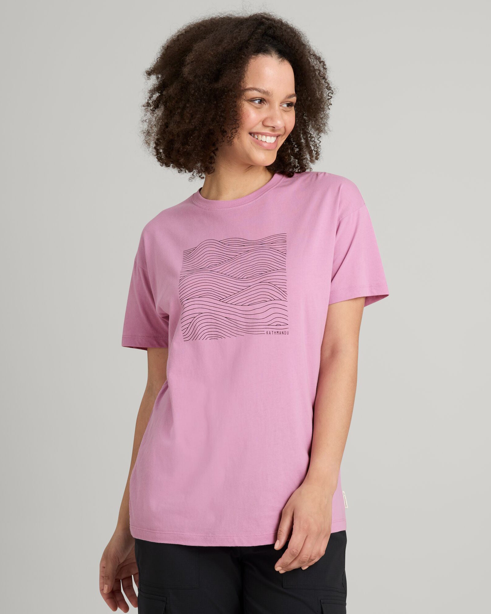 Organic Cotton Women's Ripple T-Shirt - Soft & Comfortable Casual Tee for Everyday Wear, Yoga, and Relaxation