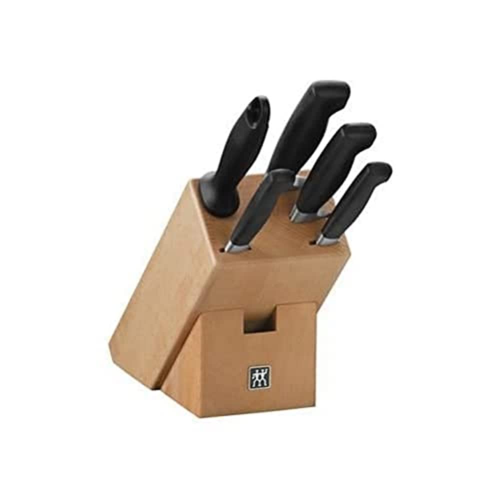 ZWILLING FOUR STAR 6-Piece Knife Block Set - High-Quality German Stainless Steel Knives for Professional Chefs & Home Cooking | Perfect for Slicing, Dicing & Food Prep