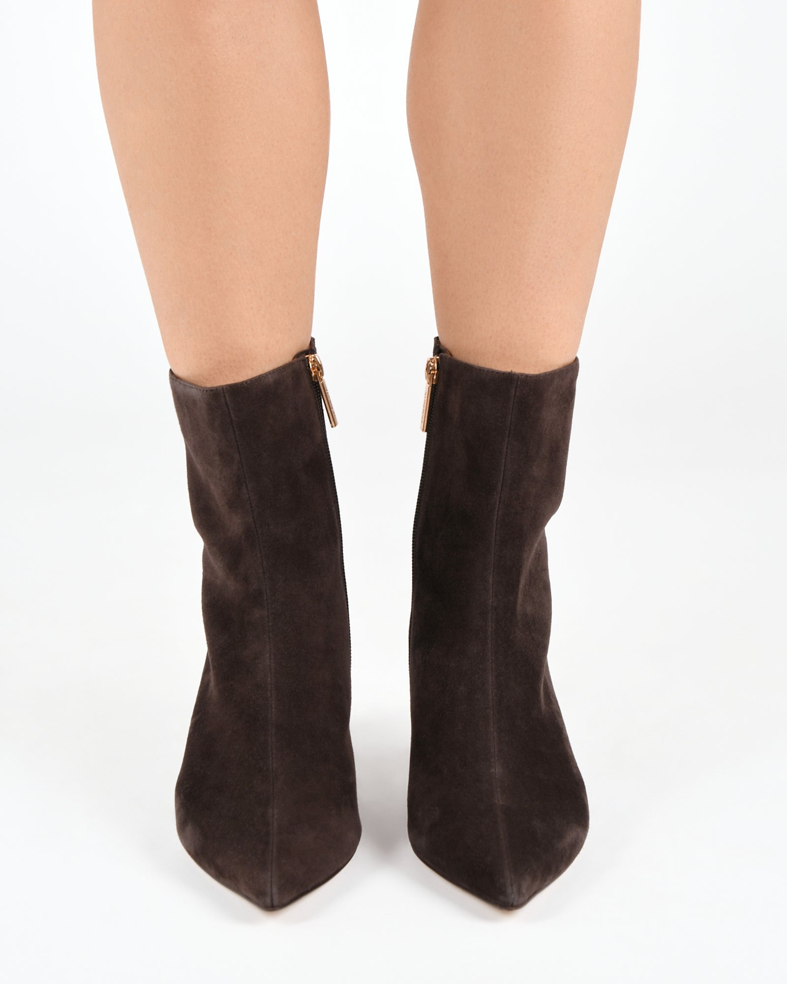WINNIE Mid Ankle Boots for Women - Bitter Chocolate Suede Leather, Comfortable Casual & Dress Shoes for Fall Winter Fashion, Perfect for Office, Dating & Outdoor Activities