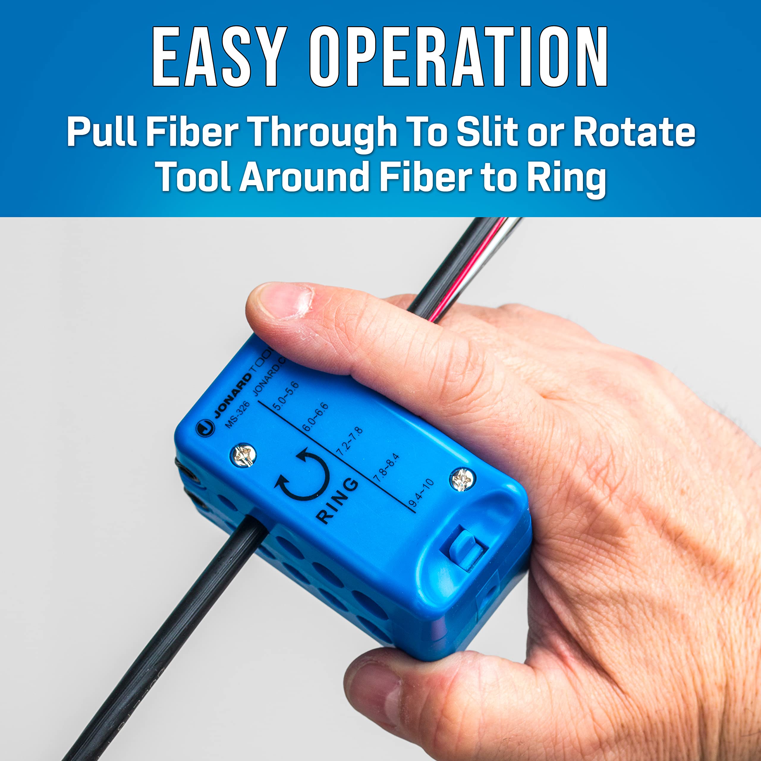 Jonard Tools MS-326 Micro Duct Fiber Optic Cable Slit & Ring Tool (5mm-10mm) - Perfect for Fiber Optic Cable Installation & Maintenance in Tight Spaces