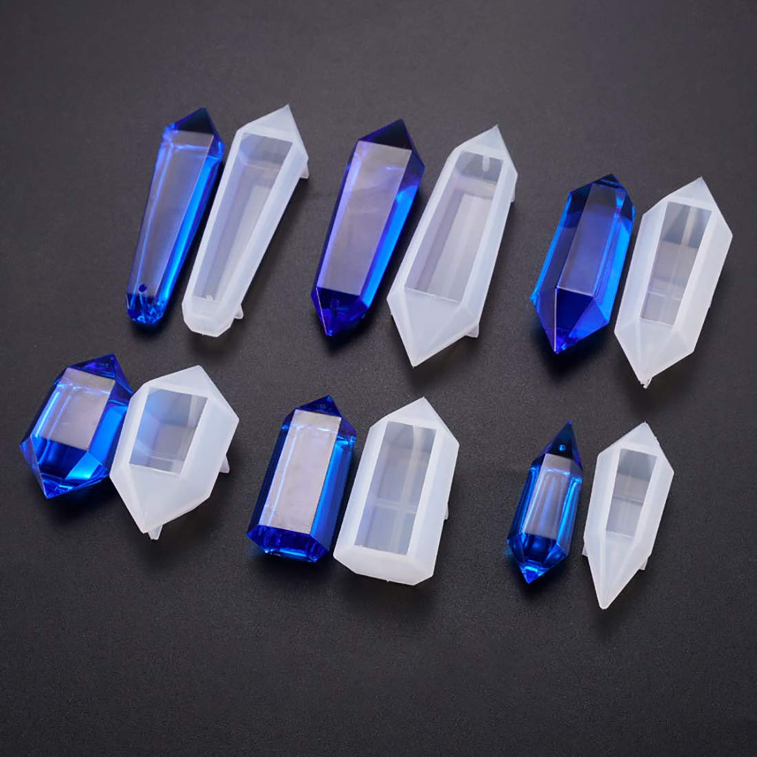 FineInno 6-Piece Pendulum Resin Molds Set - Gemstone Pendant Molds for DIY Necklaces, Quartz Crystal Epoxy Casting Molds for Jewelry Making & Art Crafts - Perfect for Handmade Gifts, Home Decor, and Crystal Healing Accessories