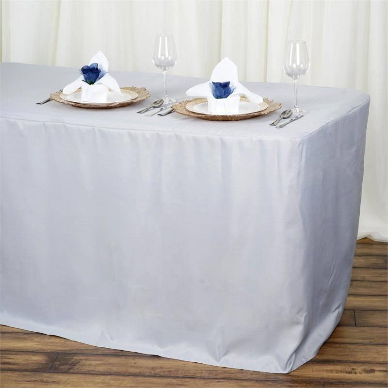 6 ft Polyester Tablecloth 72 x 30 Inches - Waterproof & Wrinkle-Resistant Rectangle Table Cover for Dining, Parties, and Events - Fits Standard 6 Foot Tables