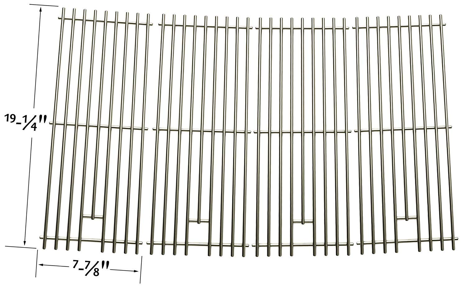 Premium Stainless Steel Cooking Grates Replacement for Ducane 30400041, BBQ Galore XG4TBWN, Nexgrill 720-0584A & Perfect Flame 720-0335 Turbo 4-Burner Gas Grills - Heavy Duty 4-Piece Set for Outdoor BBQ, Grilling Steaks & Backyard Parties