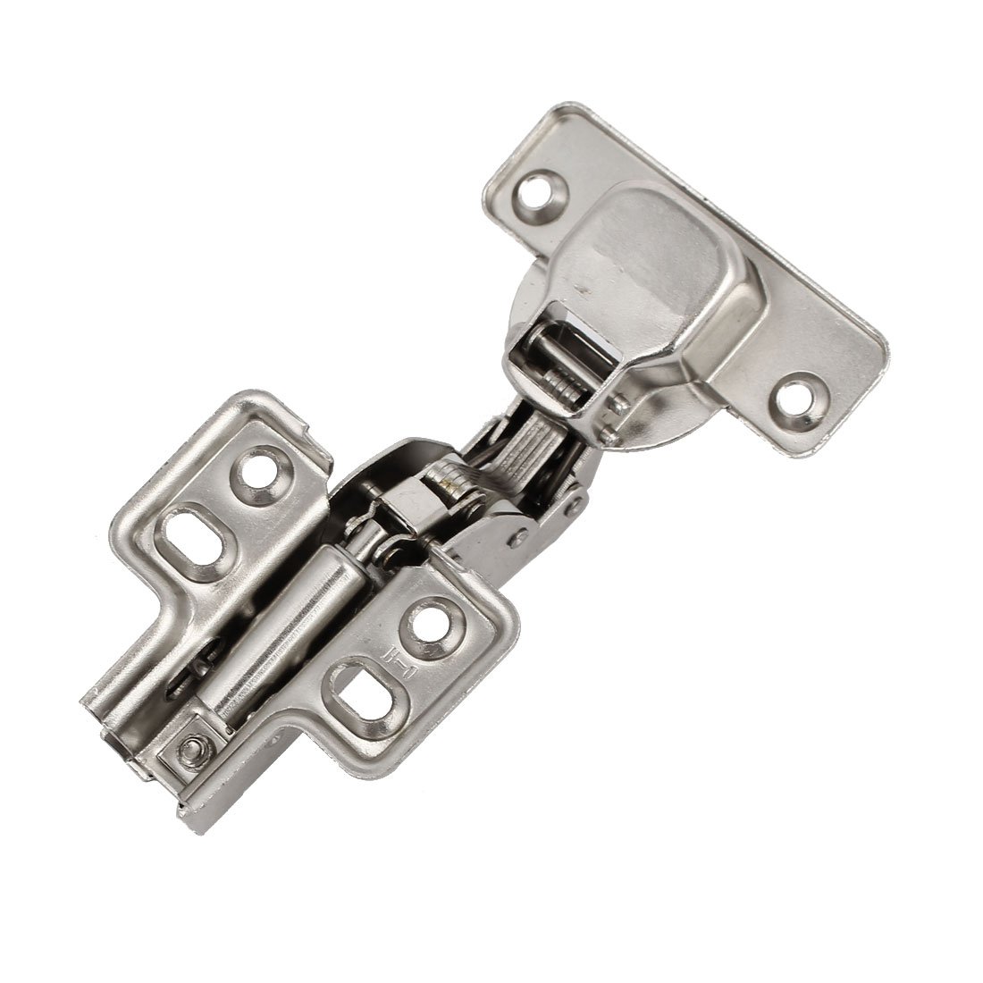 108mm Concealed Self-Closing Cabinet Door Hinge - Silver Gate Hardware (2 Pack) for Kitchen Cabinets, Wardrobes & Furniture Installation