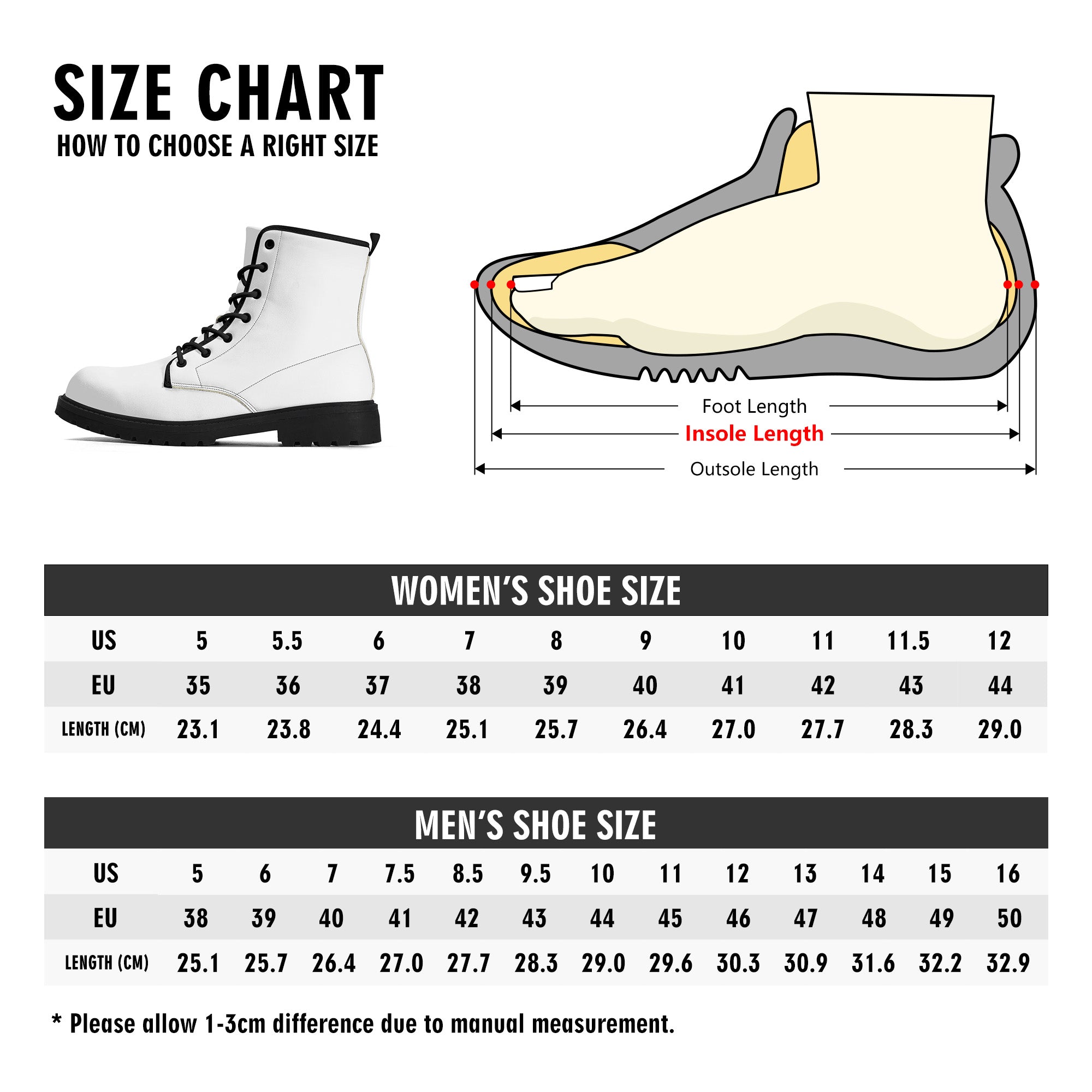 Gothic Skull Pattern Men's Leather Boots with Upgraded Black Outsole - Punk Fashion, Motorcycle Riding & Gothic Style Outfits