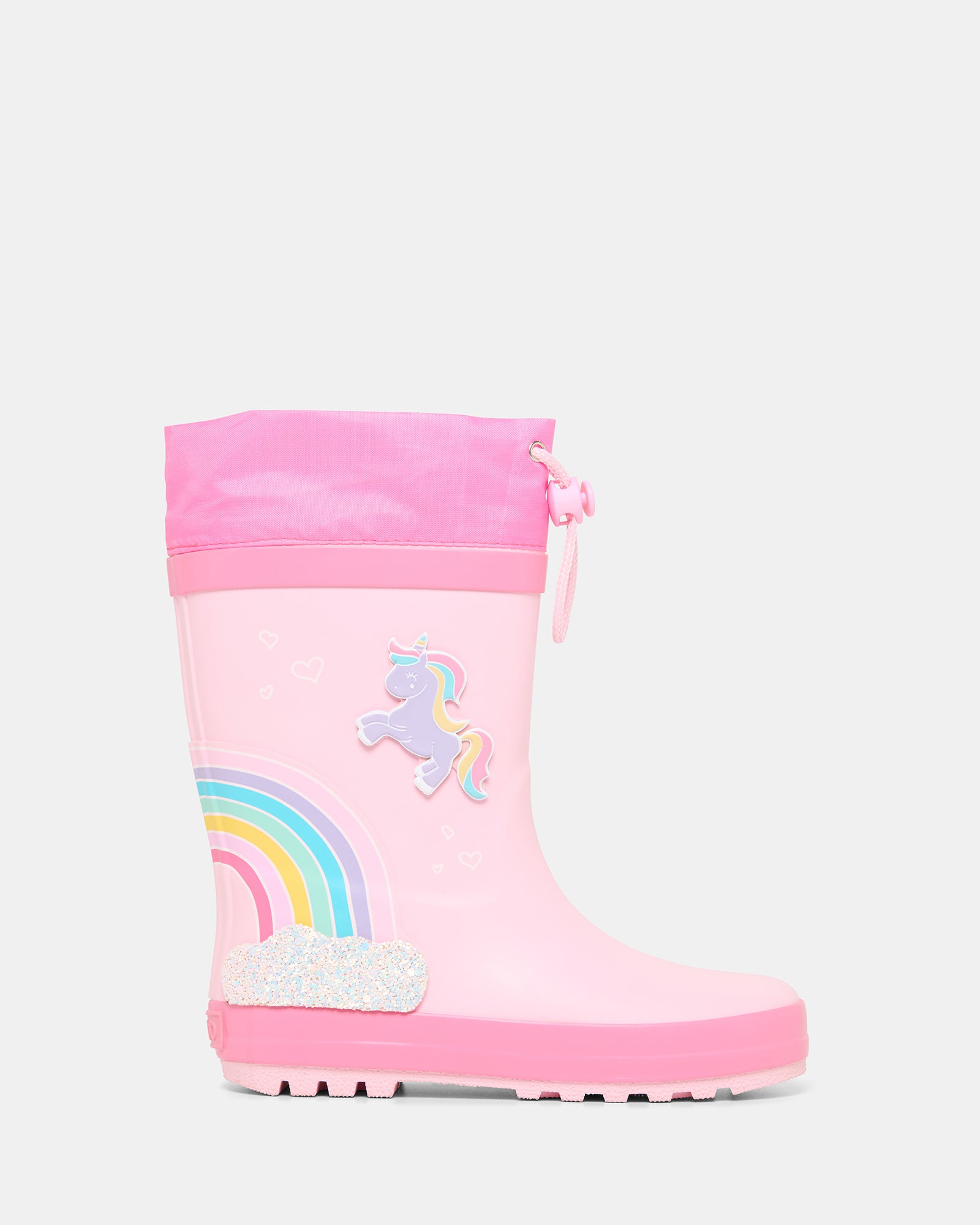 **Pink Rainbow Unicorn Rain Boots for Kids - Waterproof & Fun Design for Outdoor Play, Festivals, and Costume Parties**